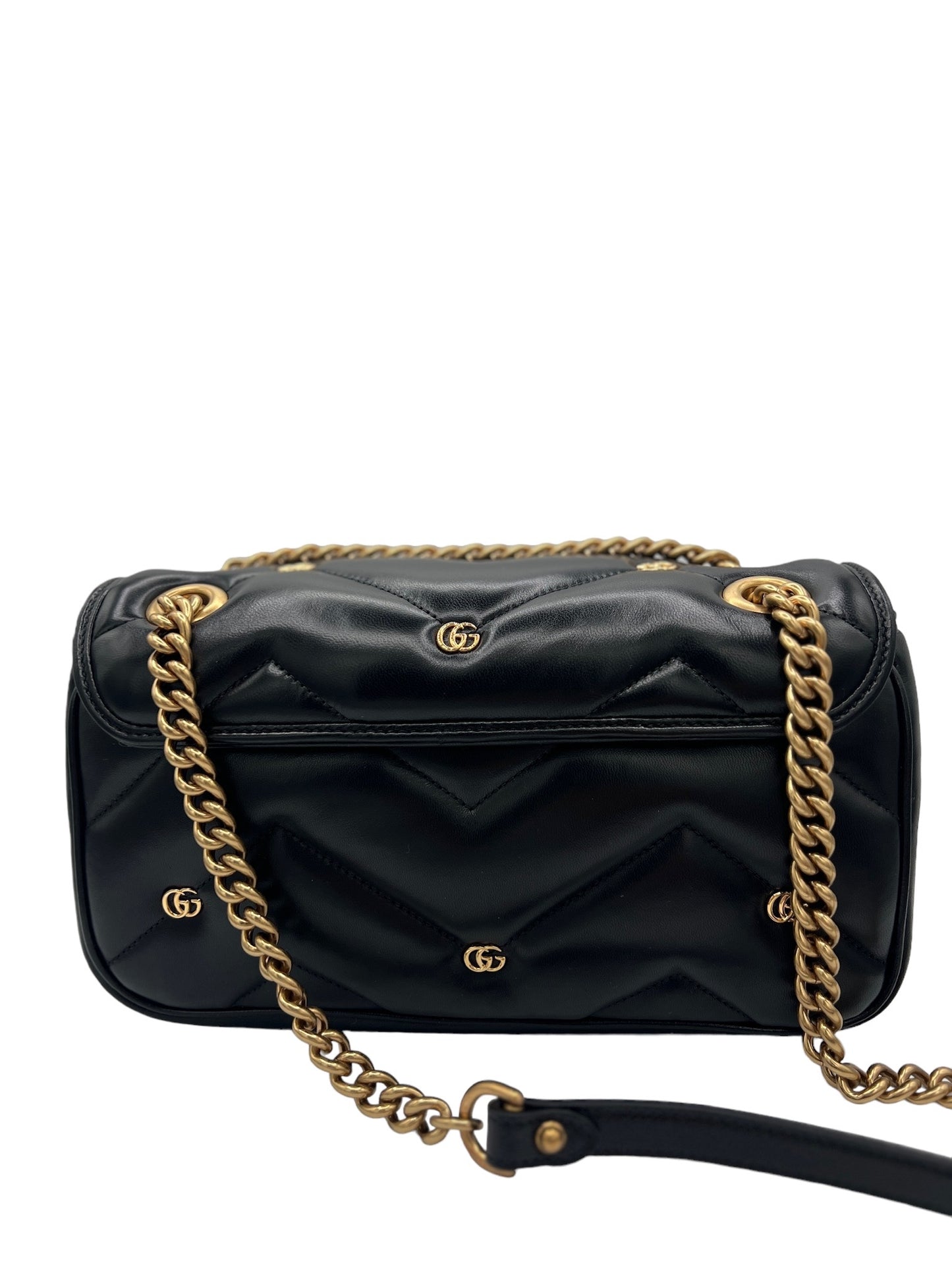 GUCCI - Black GG Duffel Marmont Shoulder Bag