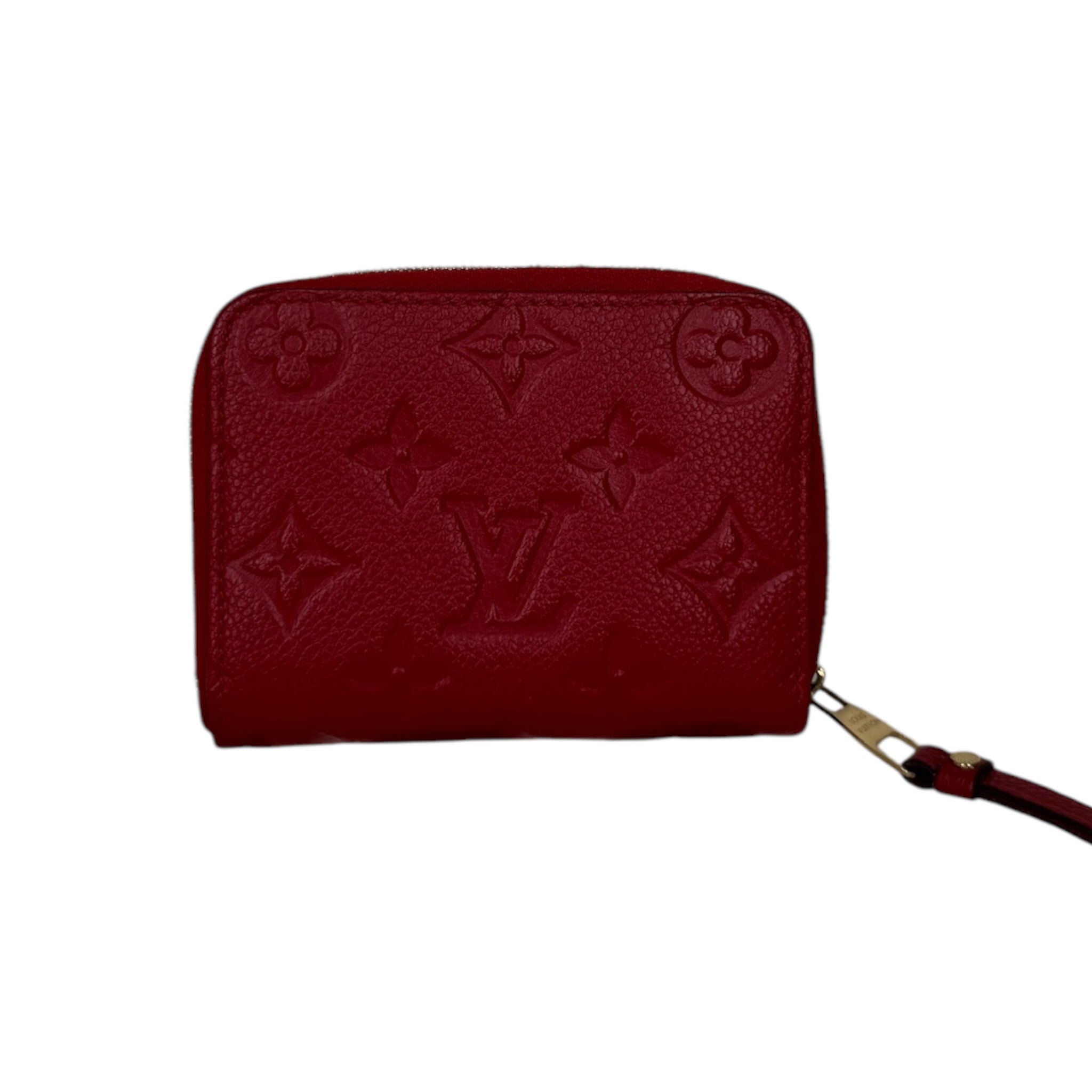 PRE-OWNED LV  Red Leather Zippy Coin Purse