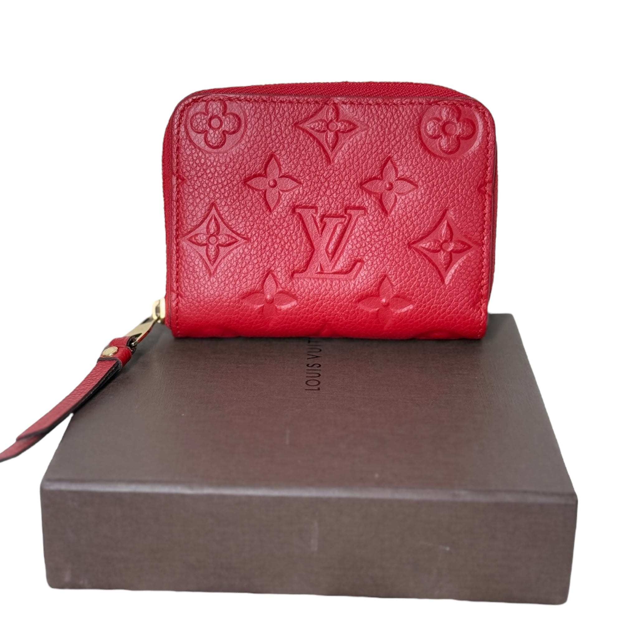 PRE-OWNED LV  Red Leather Zippy Coin Purse