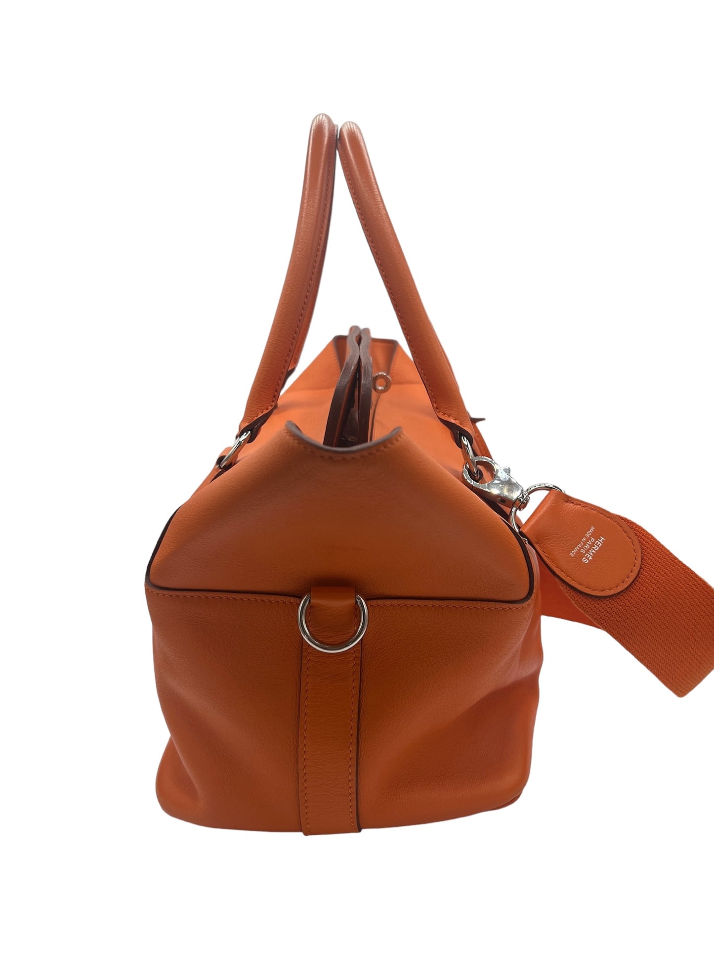 HERMES - Orange Toolbox 26 Feu Veau Crossbody Bag