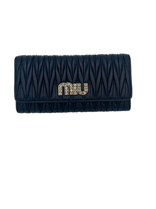 MIUMIU - Matelasse Oltomare (Dark Navy) Leather Long Wallet