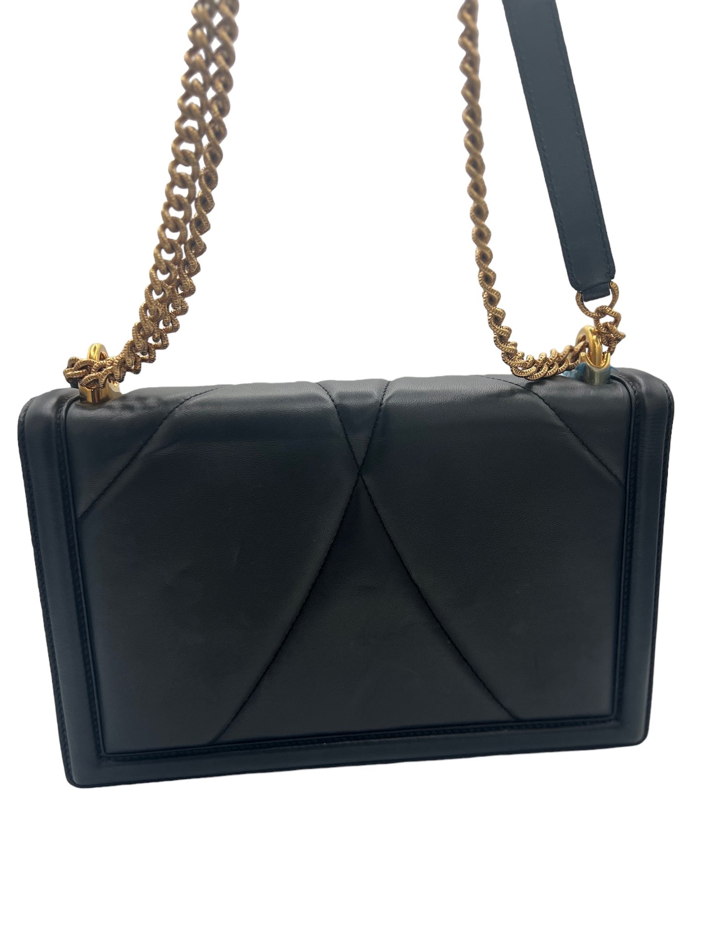 DOLCE&GABBANA - Black Leather Devotion Shoulder Bag