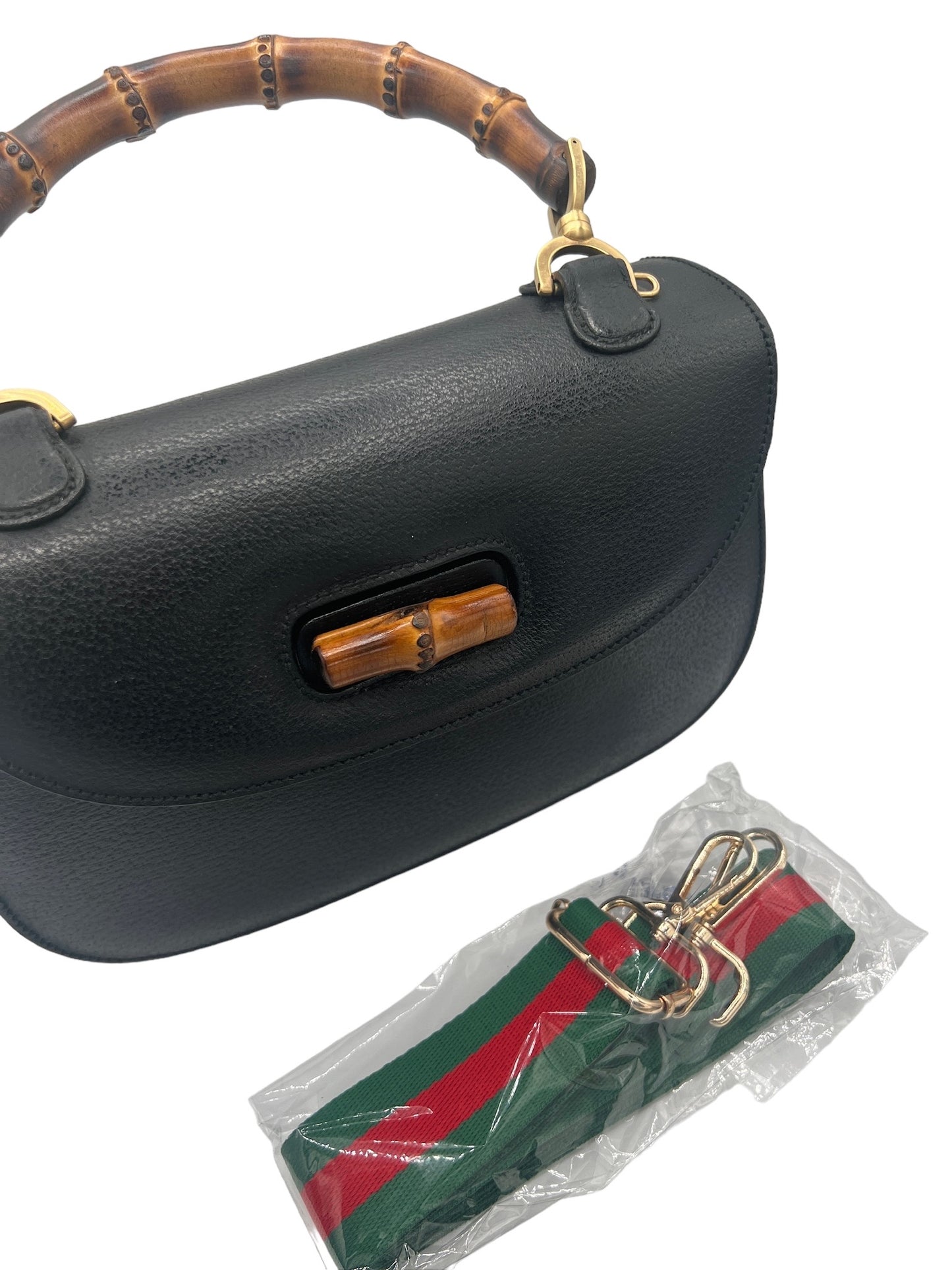 GUCCI - Bamboo Classic Black Leather Bag