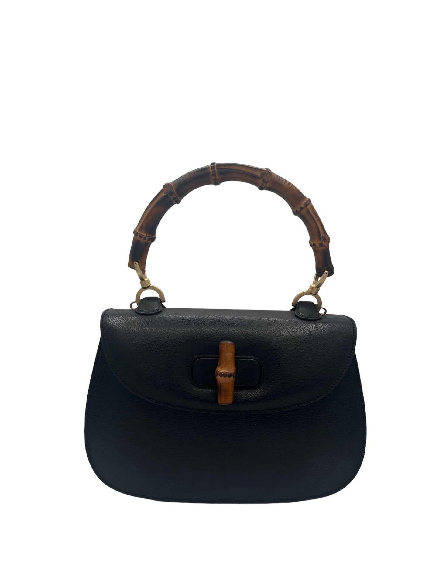 GUCCI - Bamboo Classic Black Leather Bag