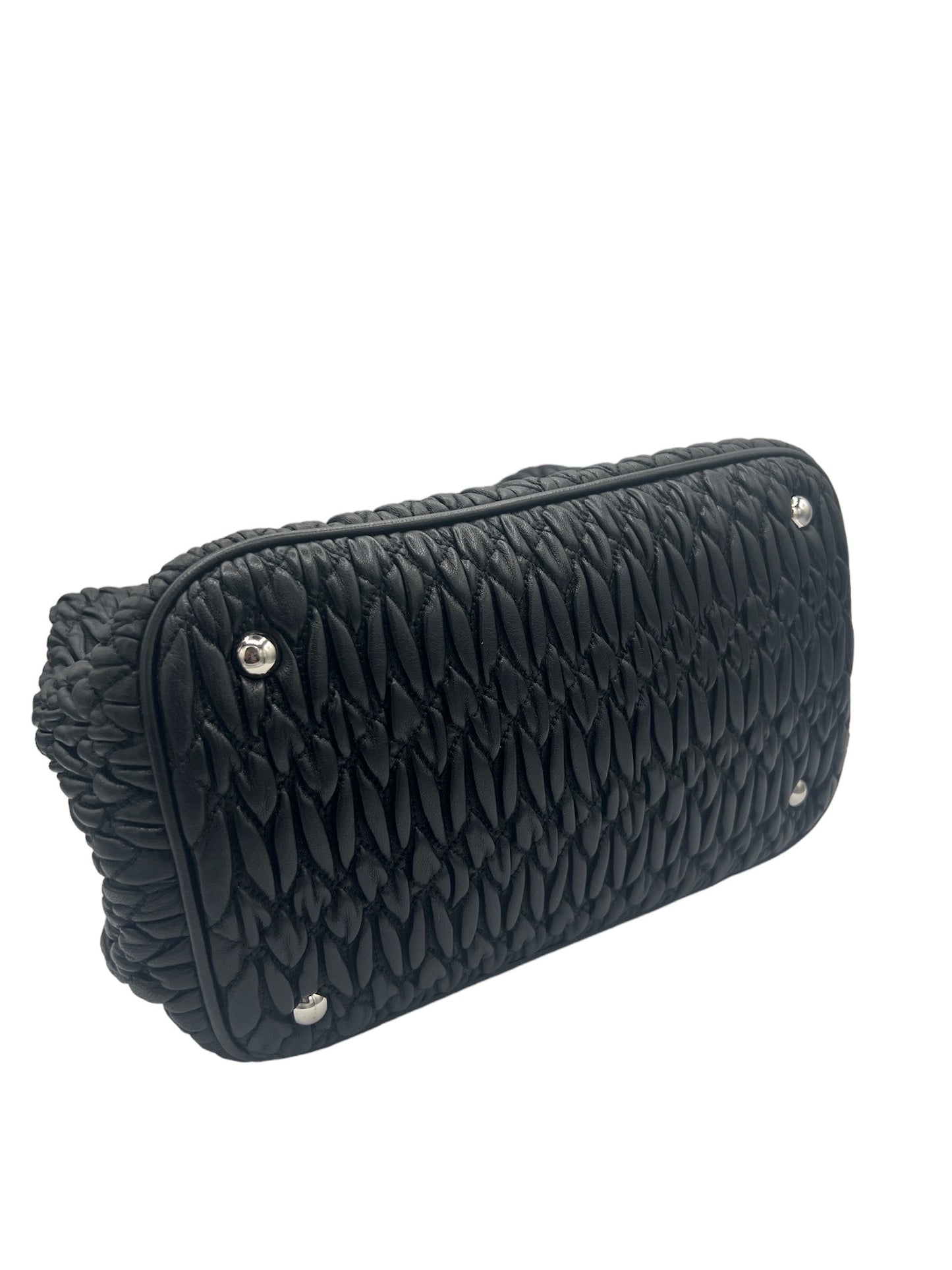 MIU MIU - Nappa Crystal Black Quilted Leather Handbag