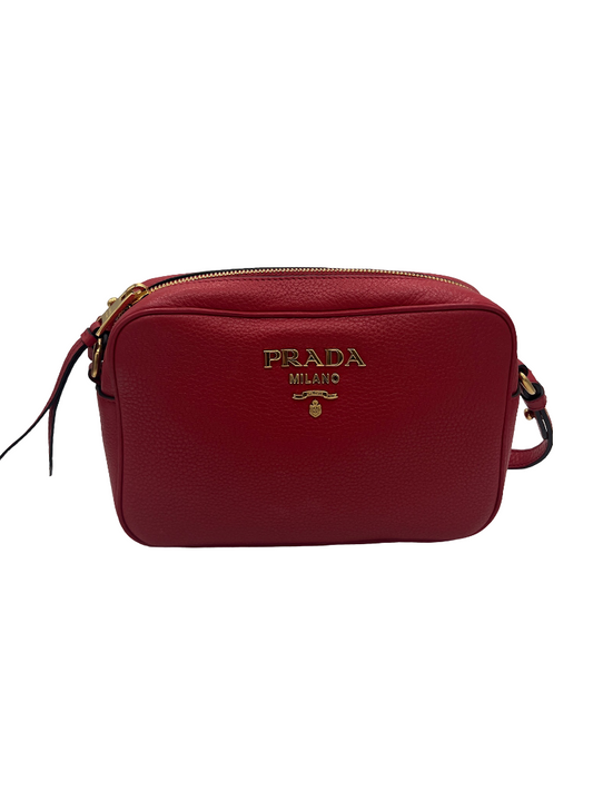 PRADA - Bolso bandolera de piel roja