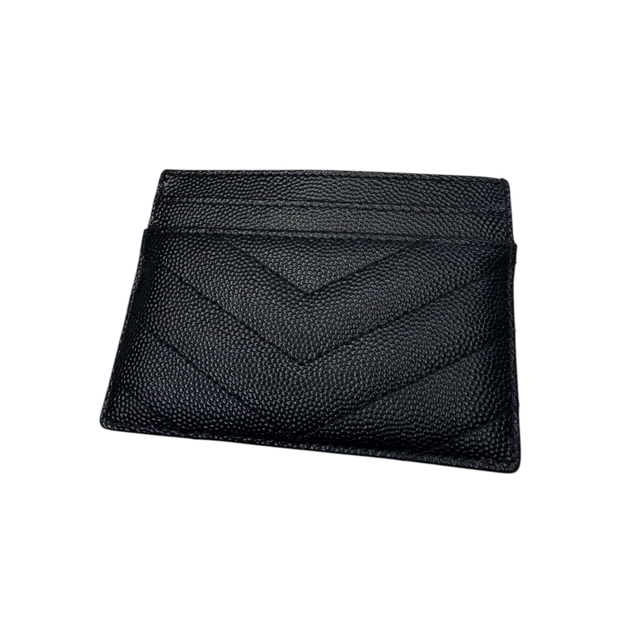 PRE-OWNED Black Grain De Poudre Cassandre Card Case