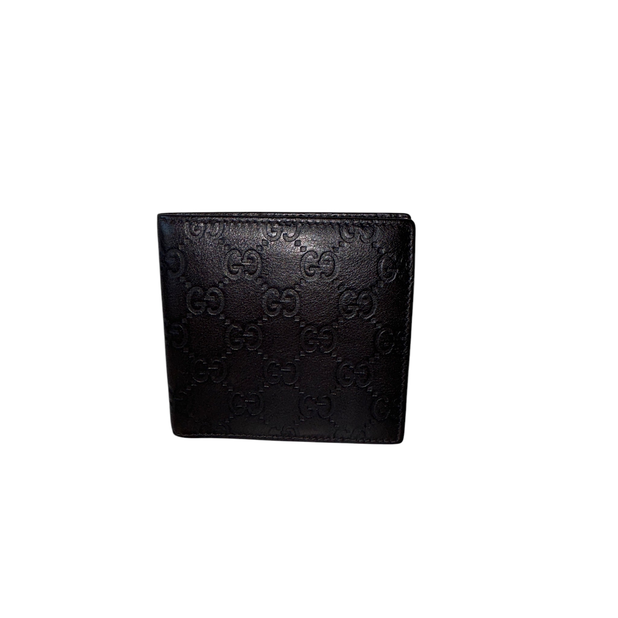 Cartera plegable Guccissima GG marrón oscuro de segunda mano