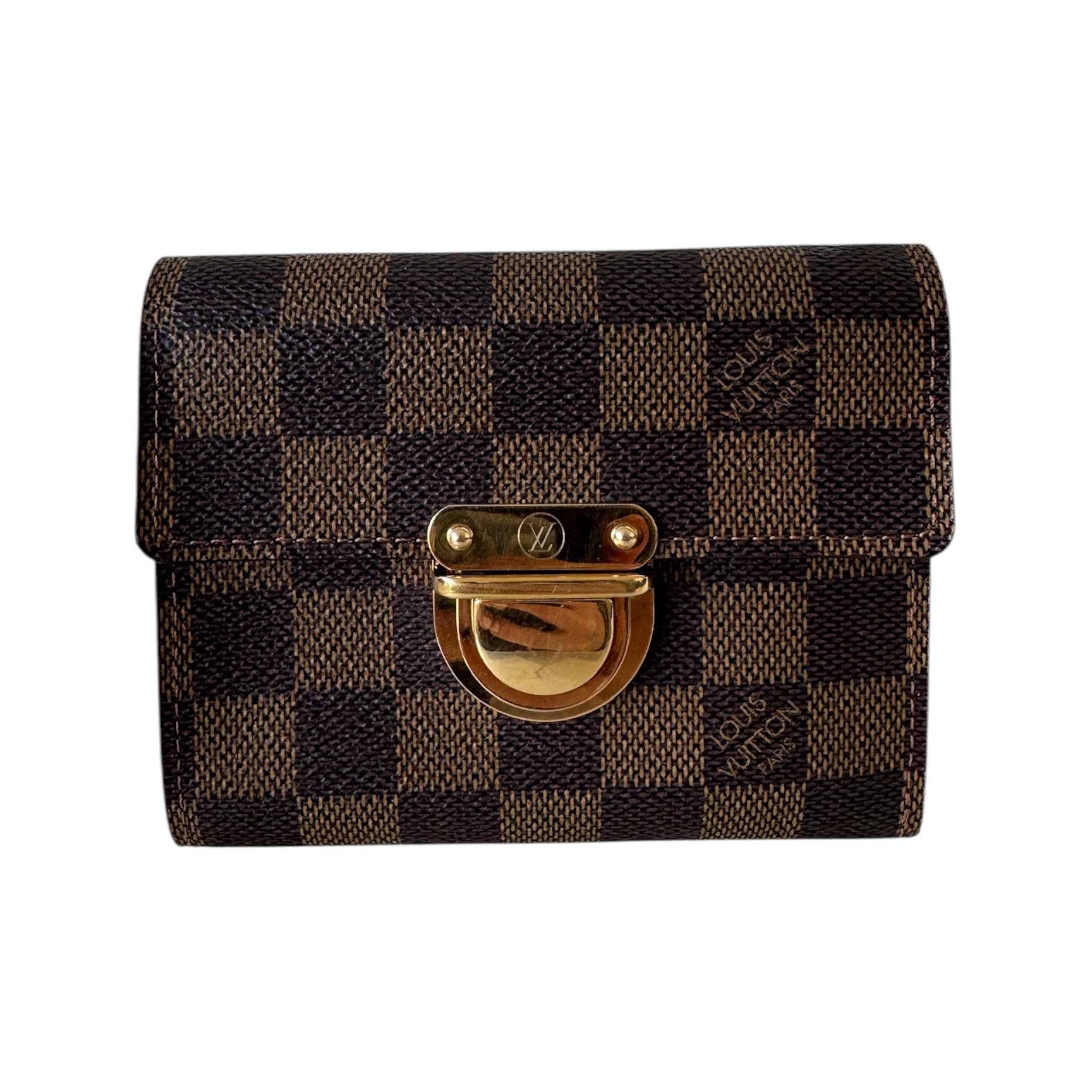 PRE-OWNED LV Damier Ebene Canvas Koala Wallet