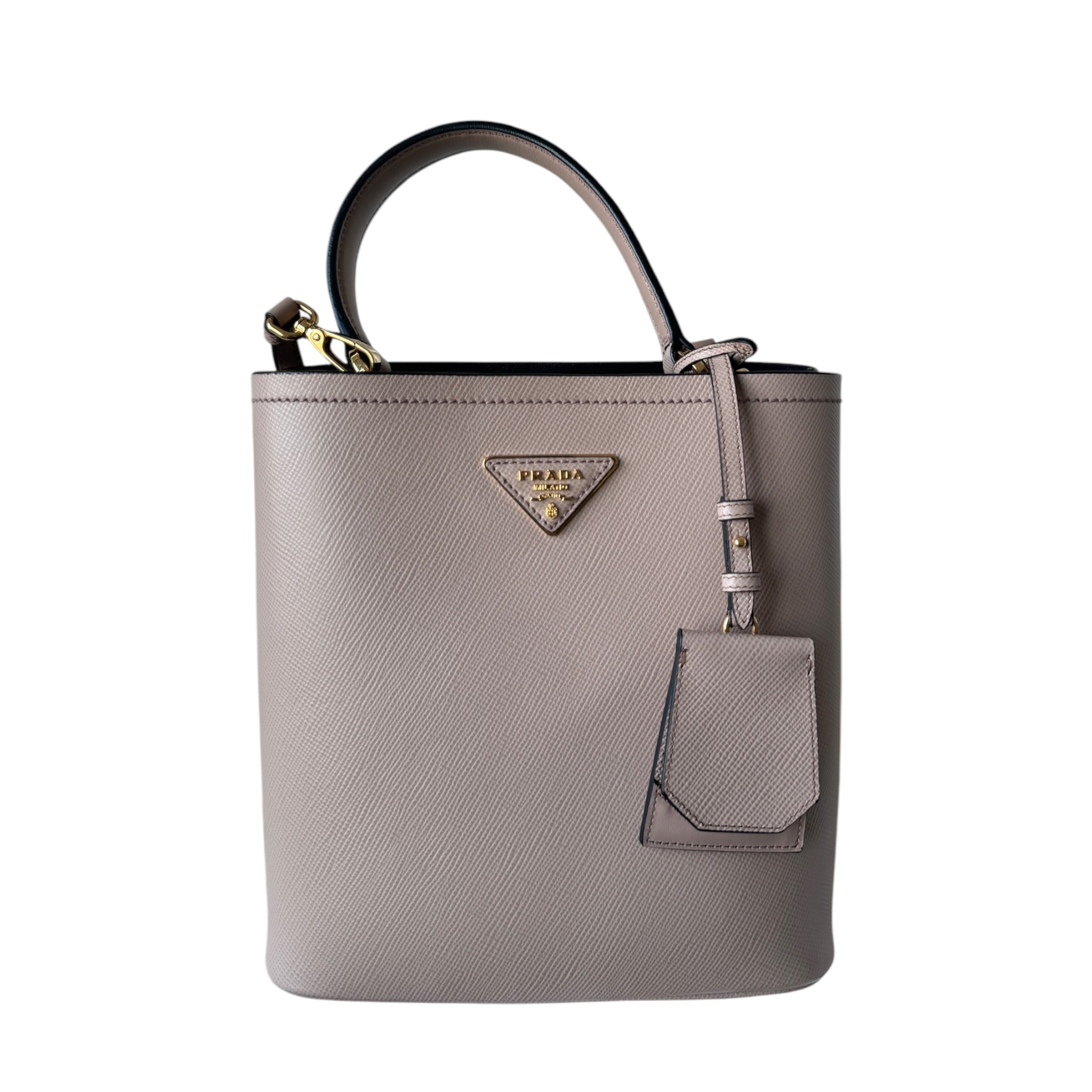 PRE-OWNED Panier Baby Pink Saffiano Leather Shoulder Bag
