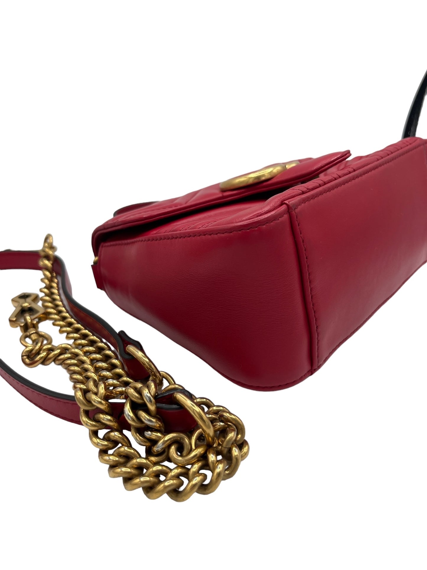 GUCCI - GG Marmont Red Mini Crossbody Bag