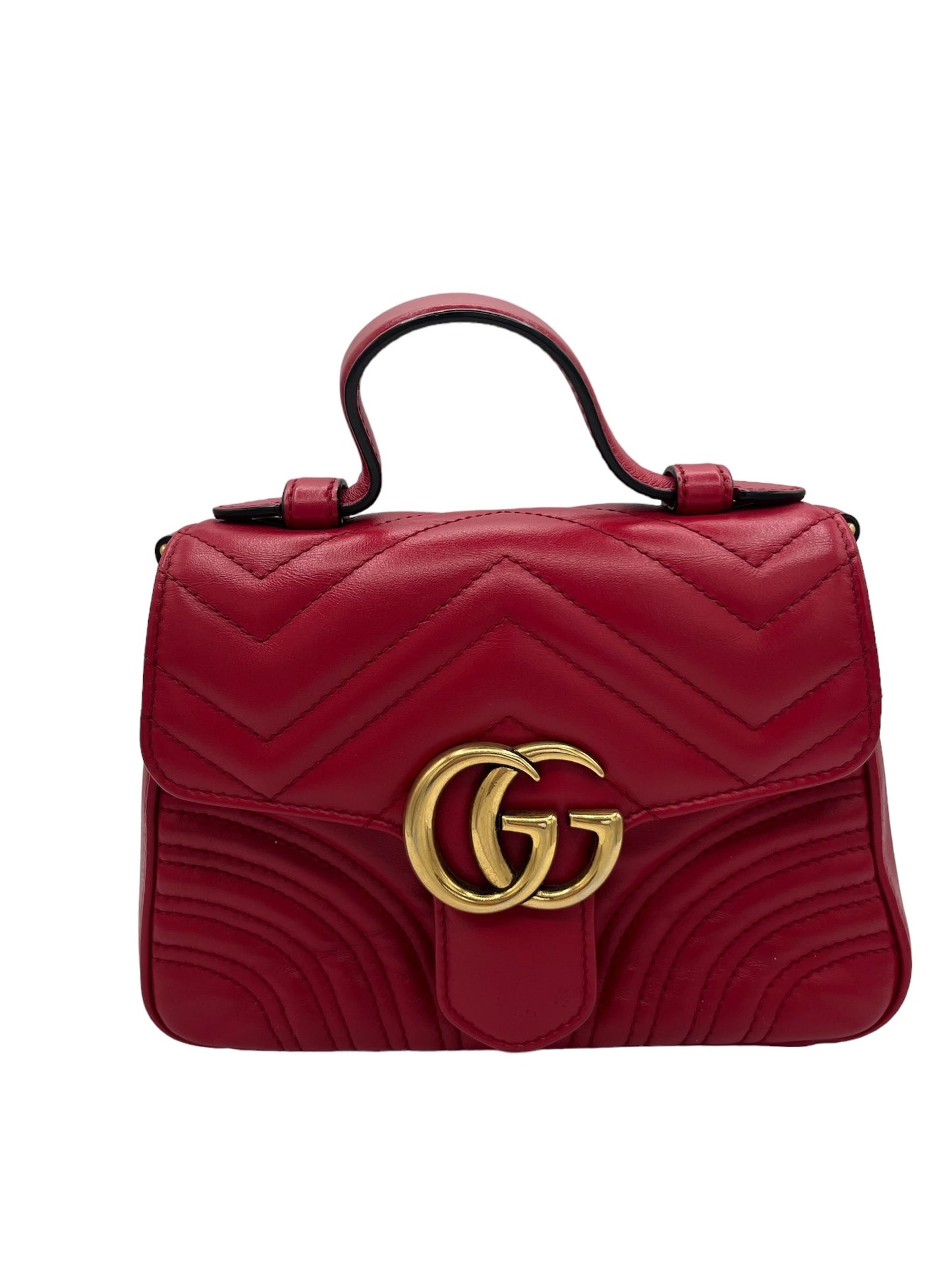 GUCCI - GG Marmont Red Mini Crossbody Bag