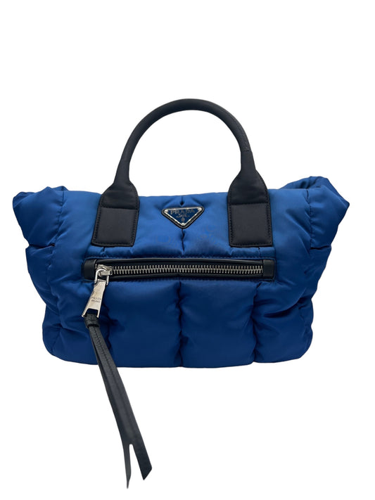 PRADA - Tessuto Bomber Blue Black Nylon Tote Bag