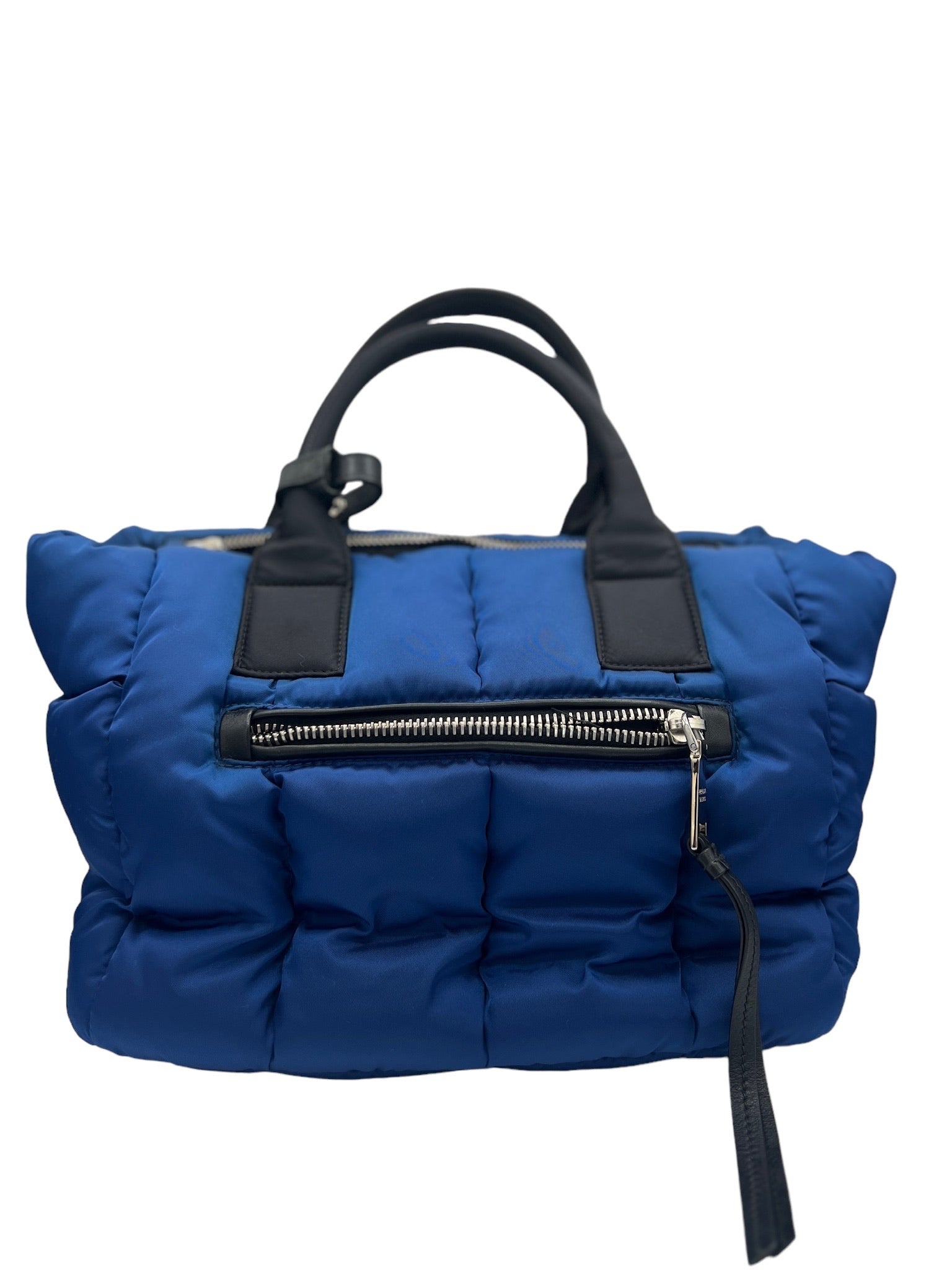 PRADA - Tessuto Bomber Blue Black Nylon Tote Bag