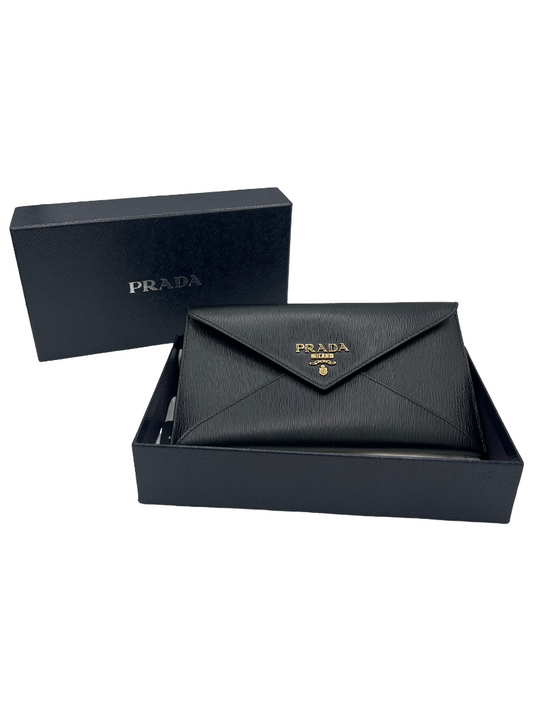 PRADA - Long Wallet Black Vittello Move leather