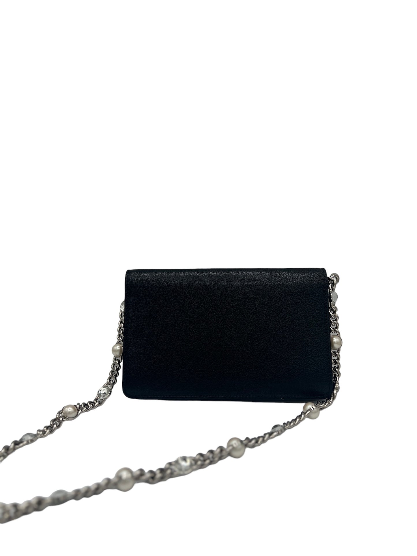 MIUMIU - Black Leather Madras Clutch Bag