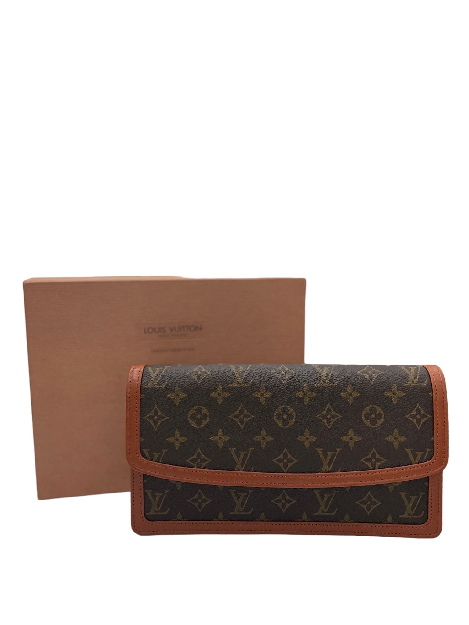 LOUIS VUITTON - Pochette Dam GM Brown Monogram Canvas Clutch Bag