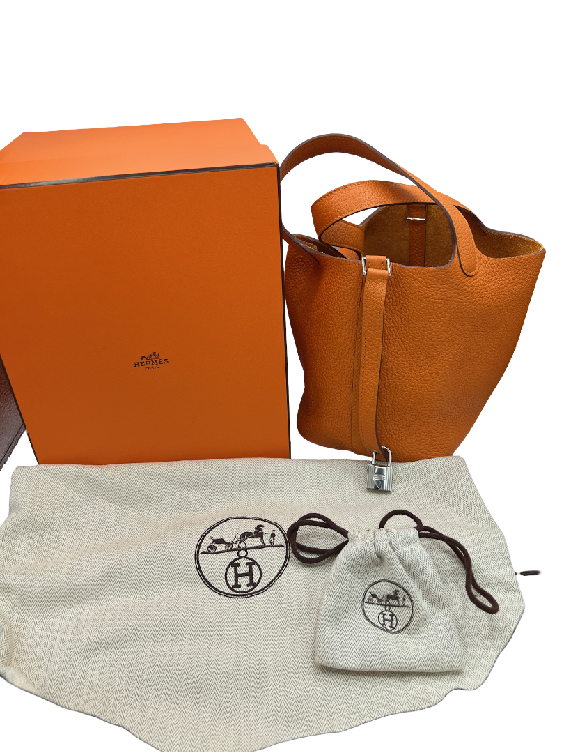 HERMES - Picotin Lock PM Apricot Taurillon Clemence