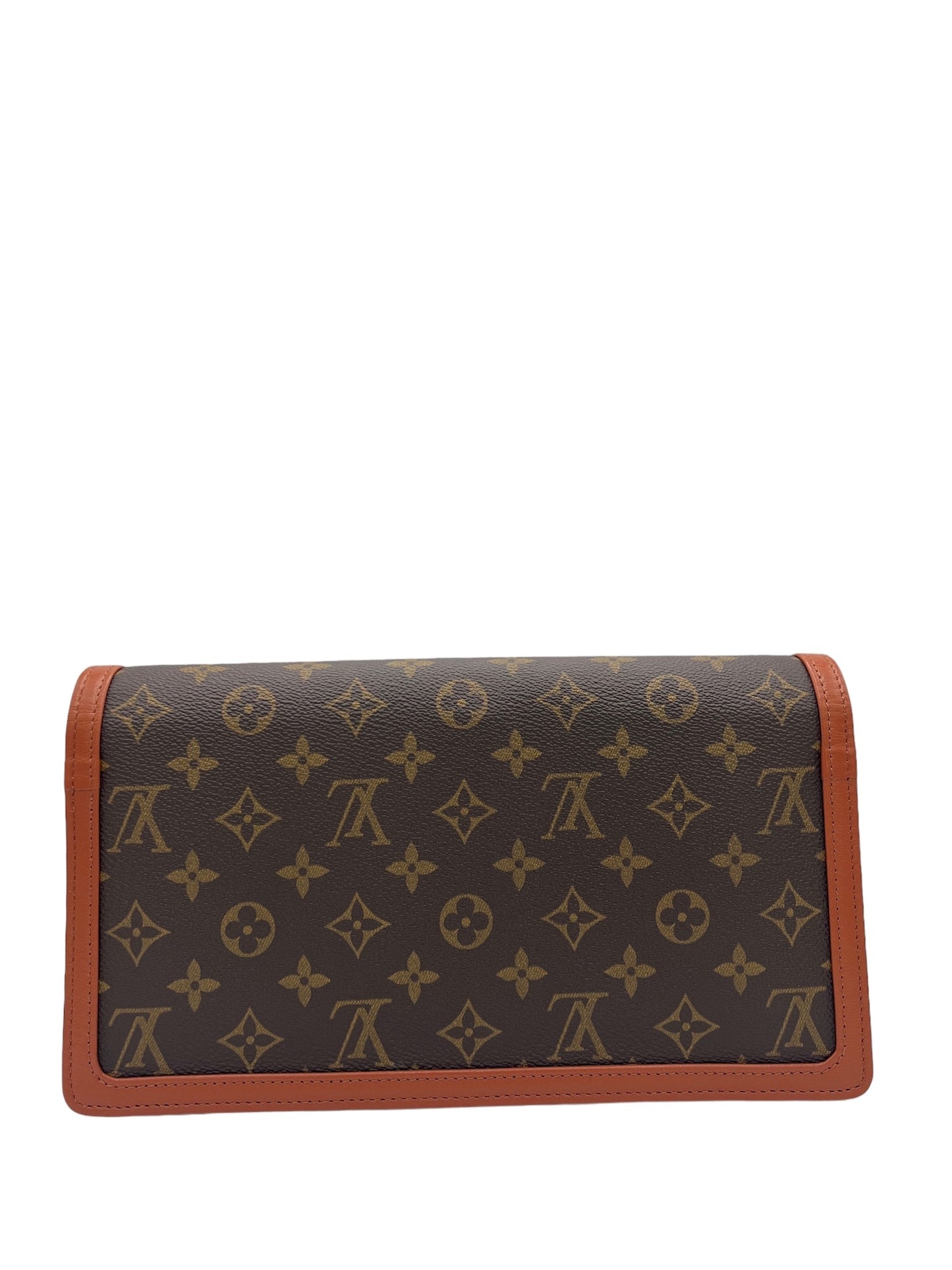 LOUIS VUITTON - Pochette Dam GM Brown Monogram Canvas Clutch Bag