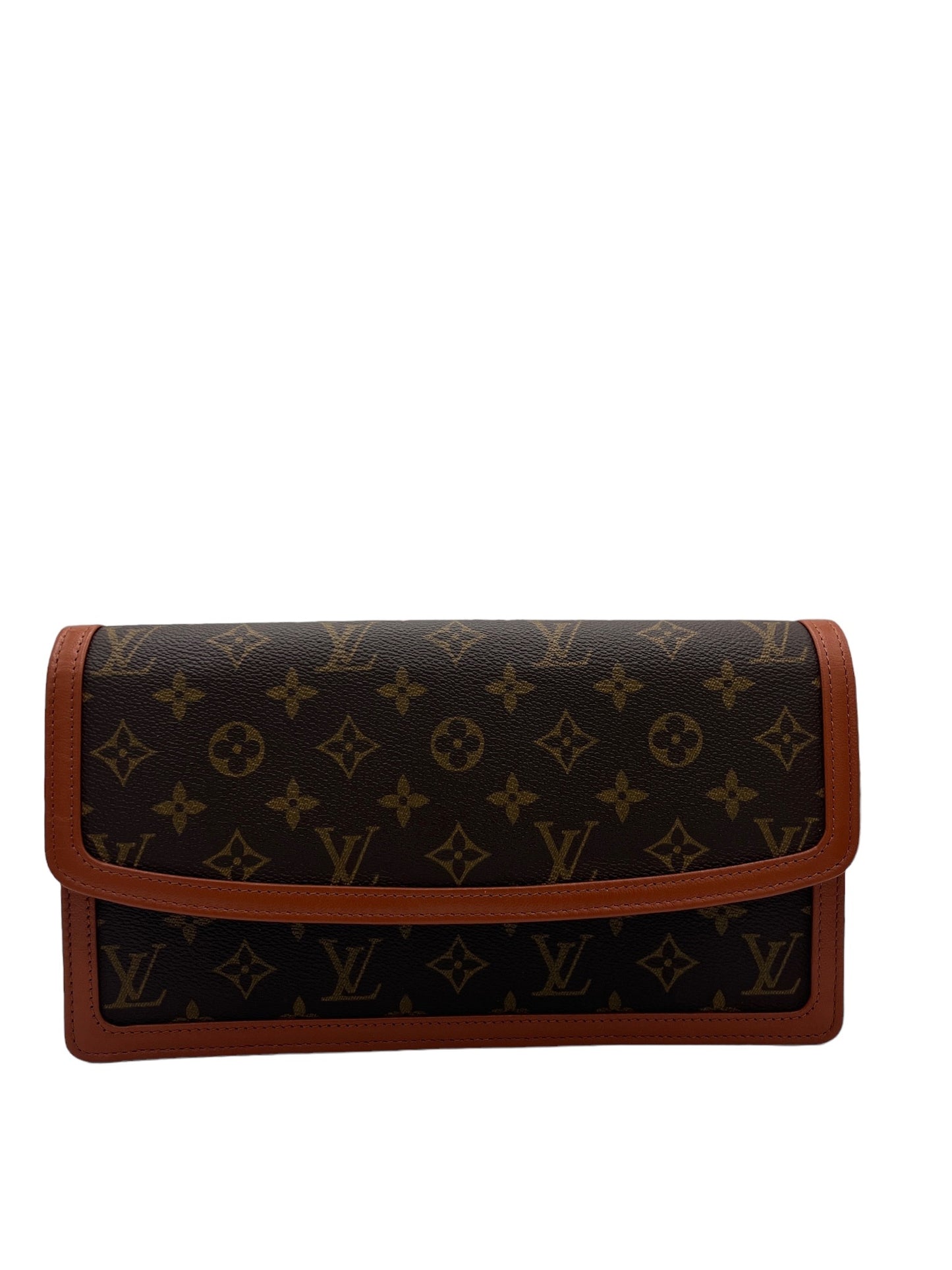 LOUIS VUITTON - Pochette Dam GM Brown Monogram Canvas Clutch Bag