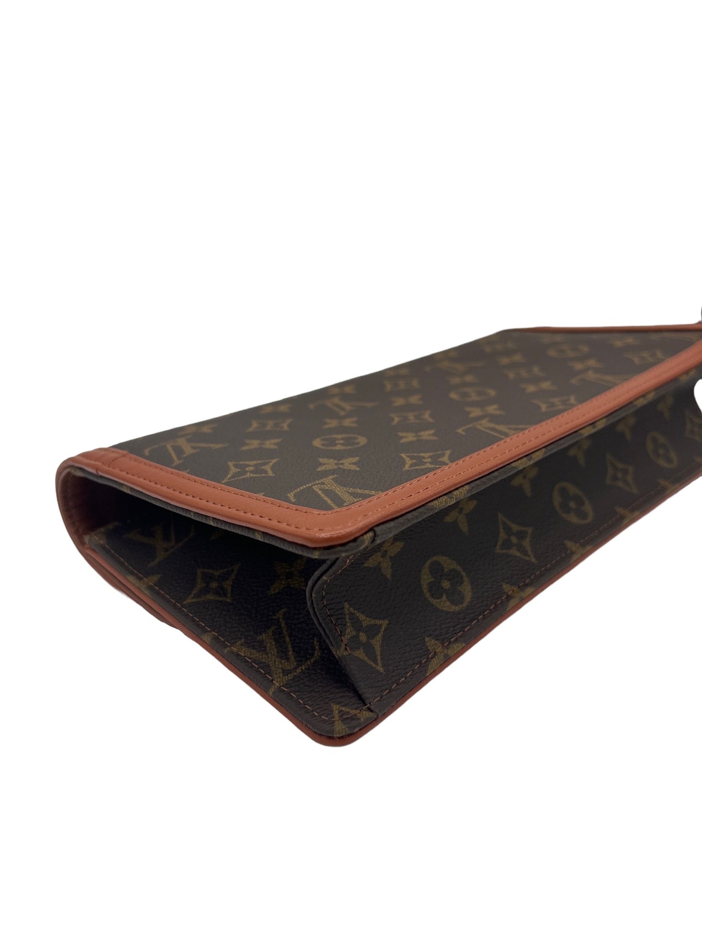 LOUIS VUITTON - Pochette Dam GM Brown Monogram Canvas Clutch Bag