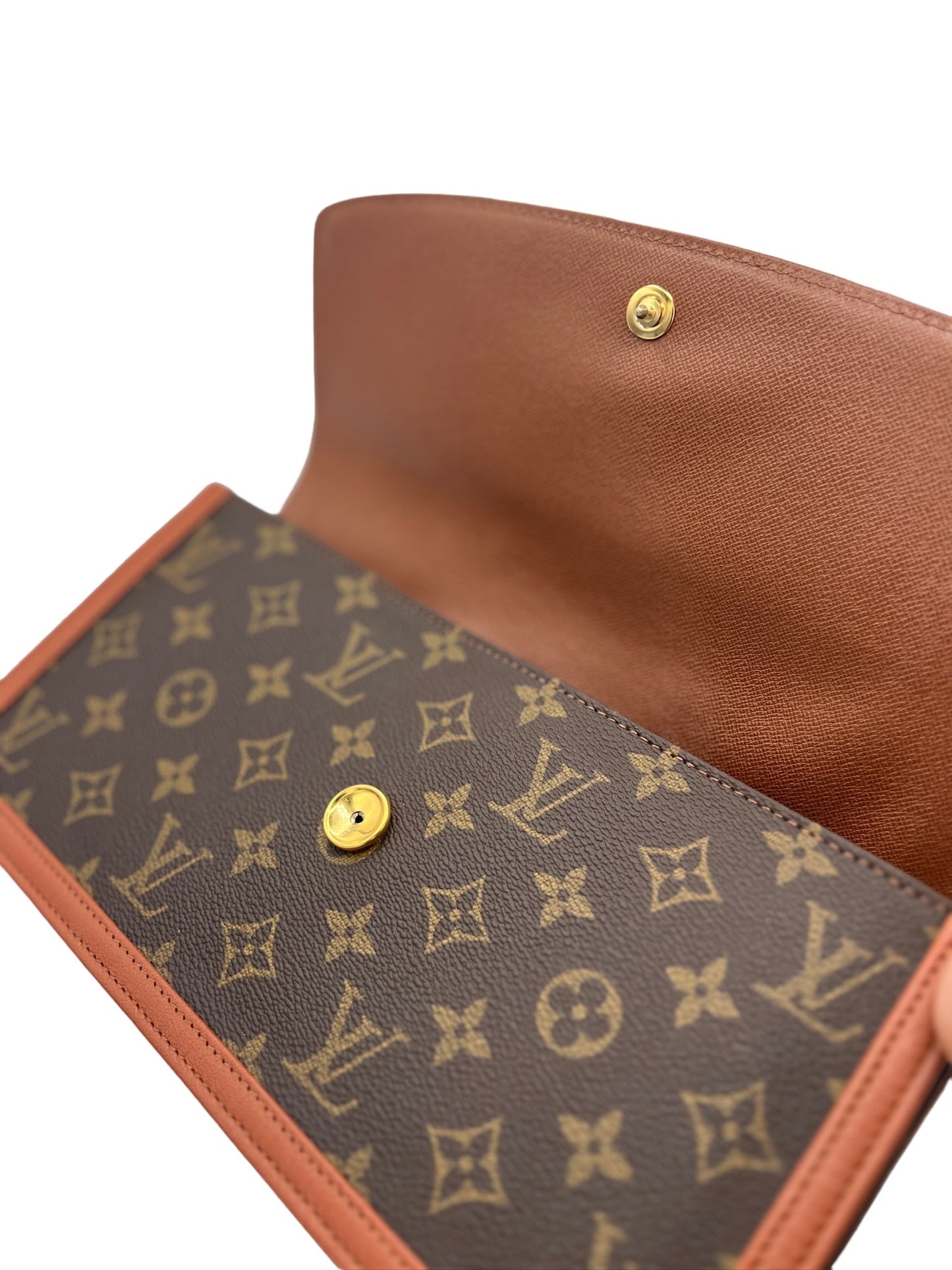 LOUIS VUITTON - Pochette Dam GM Brown Monogram Canvas Clutch Bag