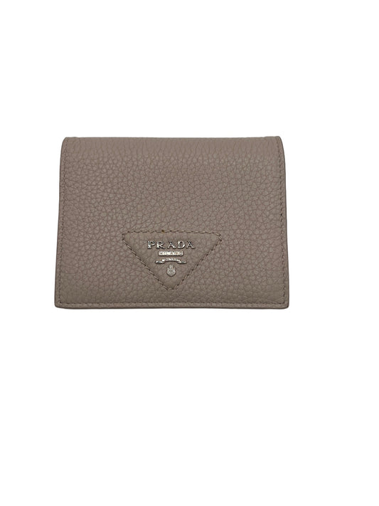 PRADA - Beige Leather Bifold Wallet