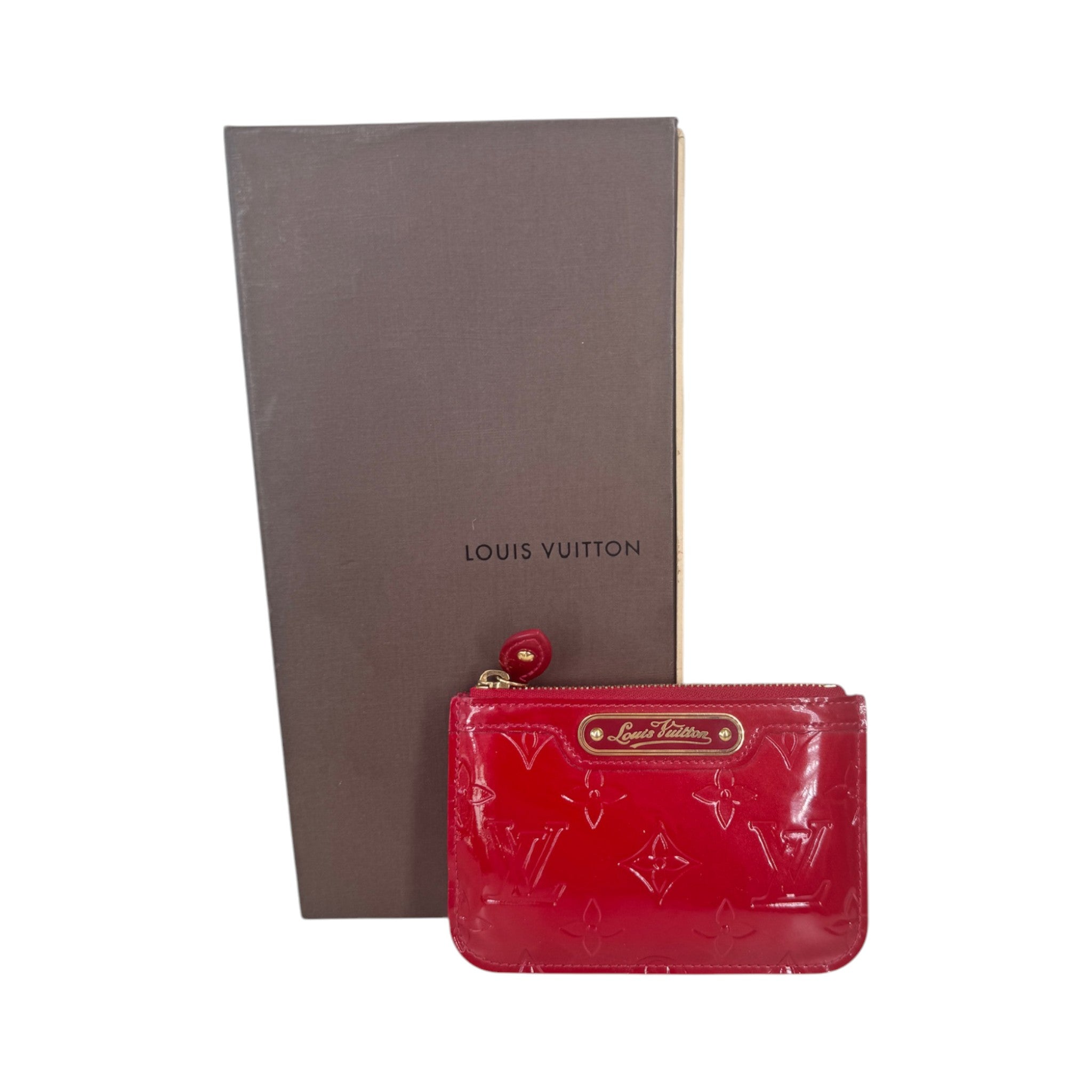 PRE-OWNED LV Red Vernis Coin Purse
