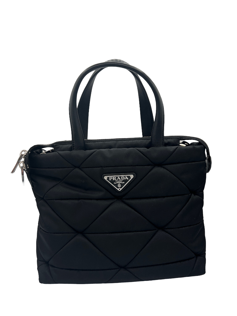 PRADA - Padded Tote Bag Quilted Re-Nylon with Leather Mini