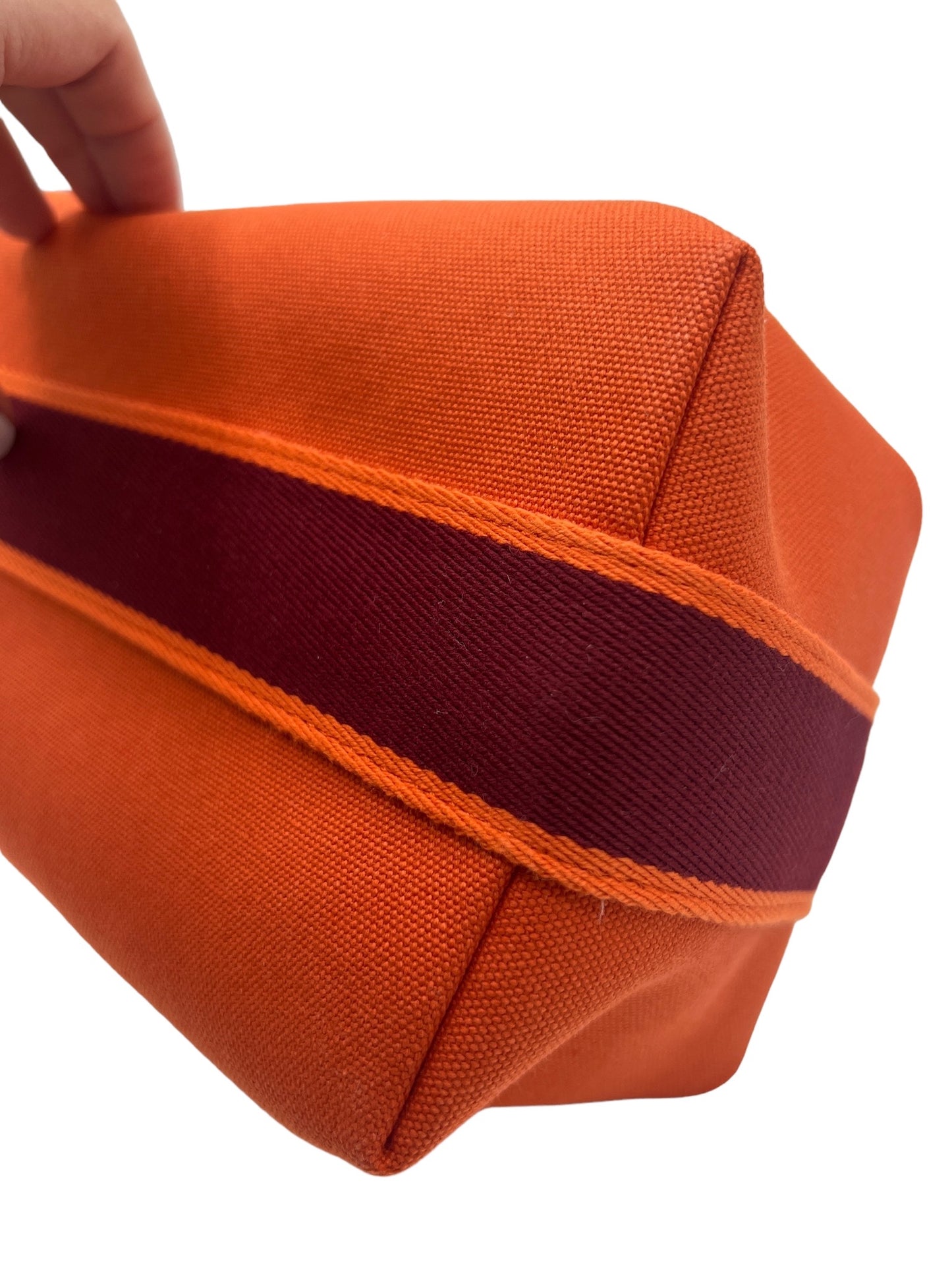 HERMES - Bride a Brac PM Orange Bordeaux Canvas Handbag