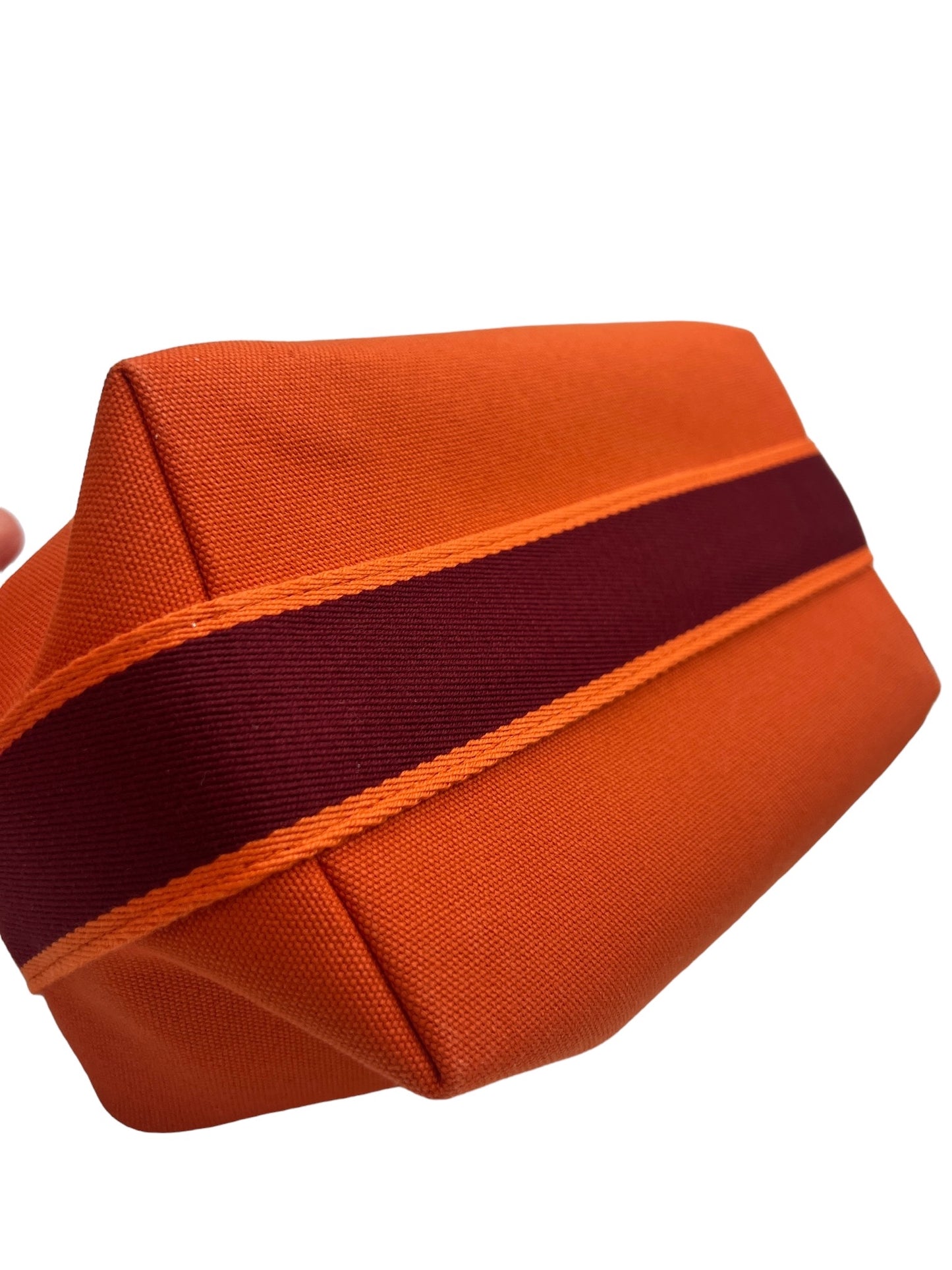 HERMES - Bride a Brac PM Orange Bordeaux Canvas Handbag