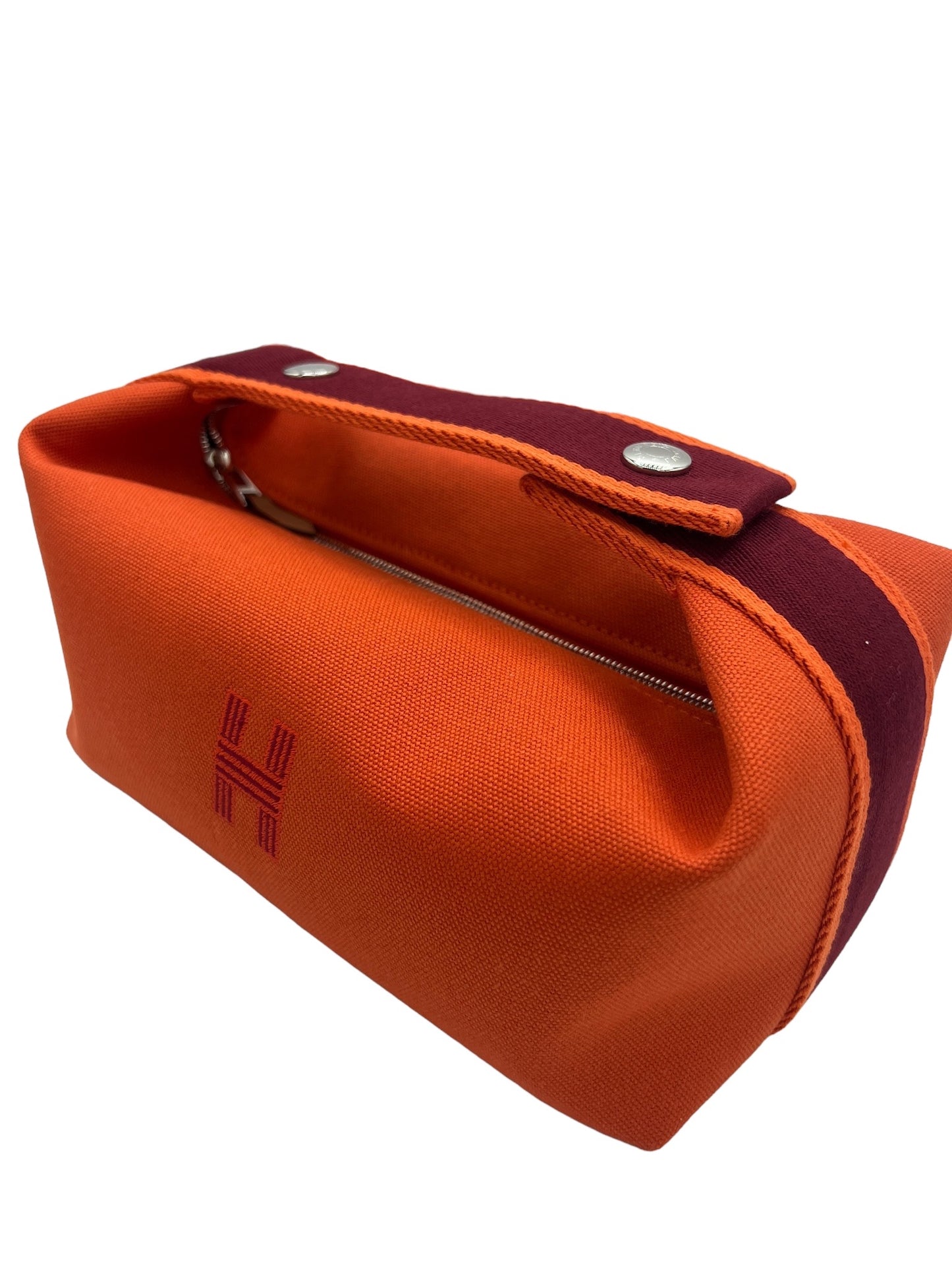 HERMES - Bride a Brac PM Orange Bordeaux Canvas Handbag