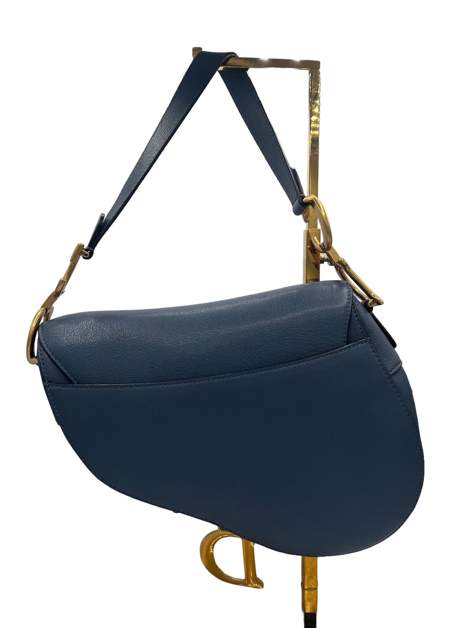 DIOR - Bolso de mano Saddle de piel azul