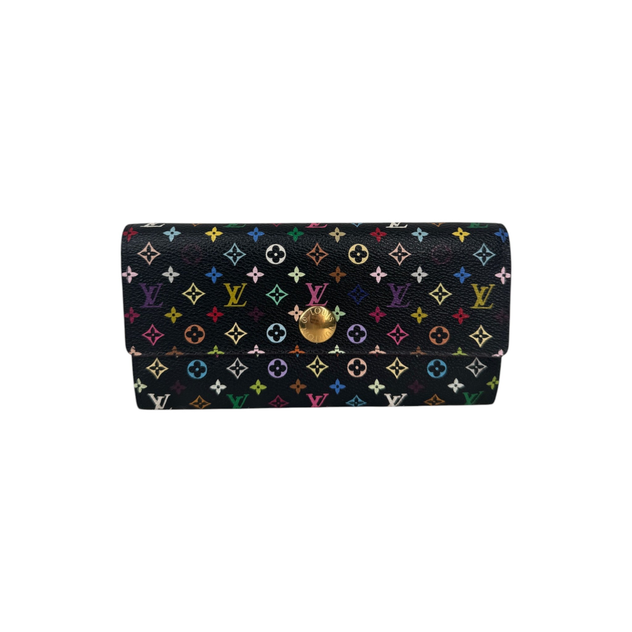 PRE-OWNED LV Murakami Multicolor Long Wallet