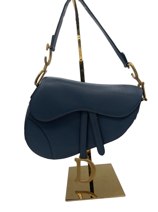 DIOR - Blue Leather Saddle Handbag