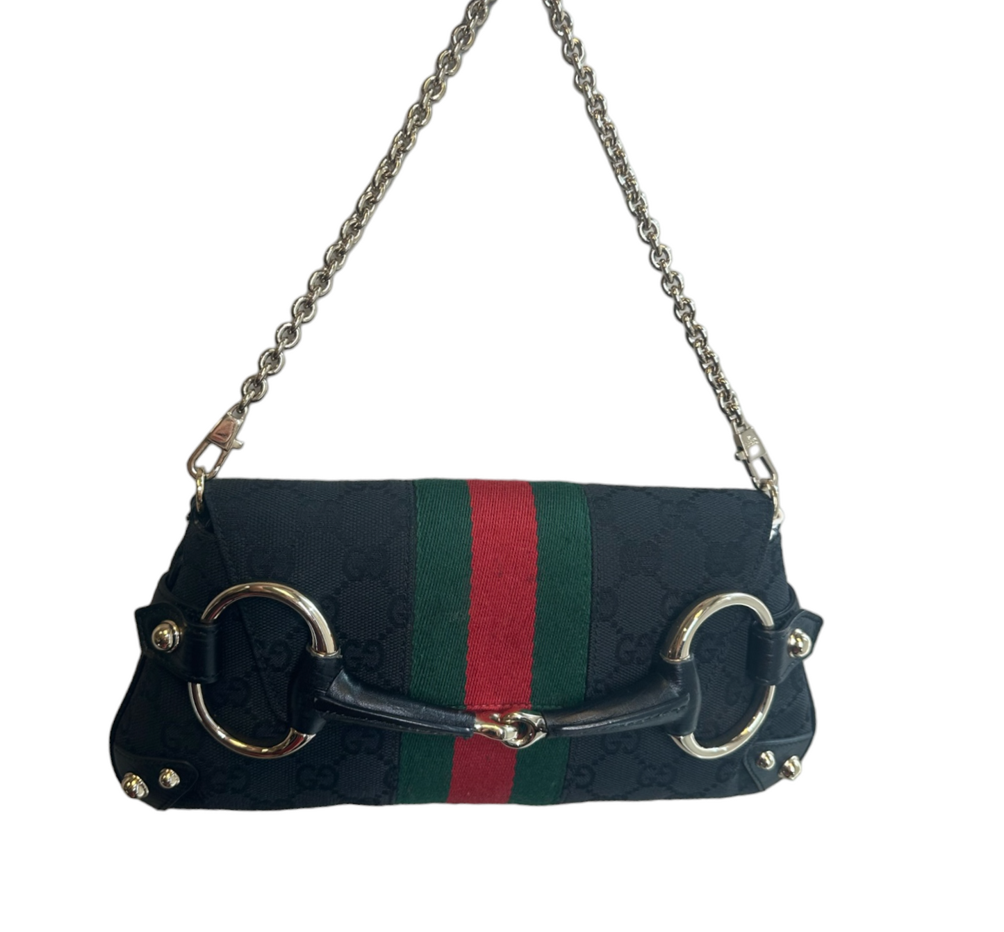 GUCCI - Navy Horsebit Pochette Bag