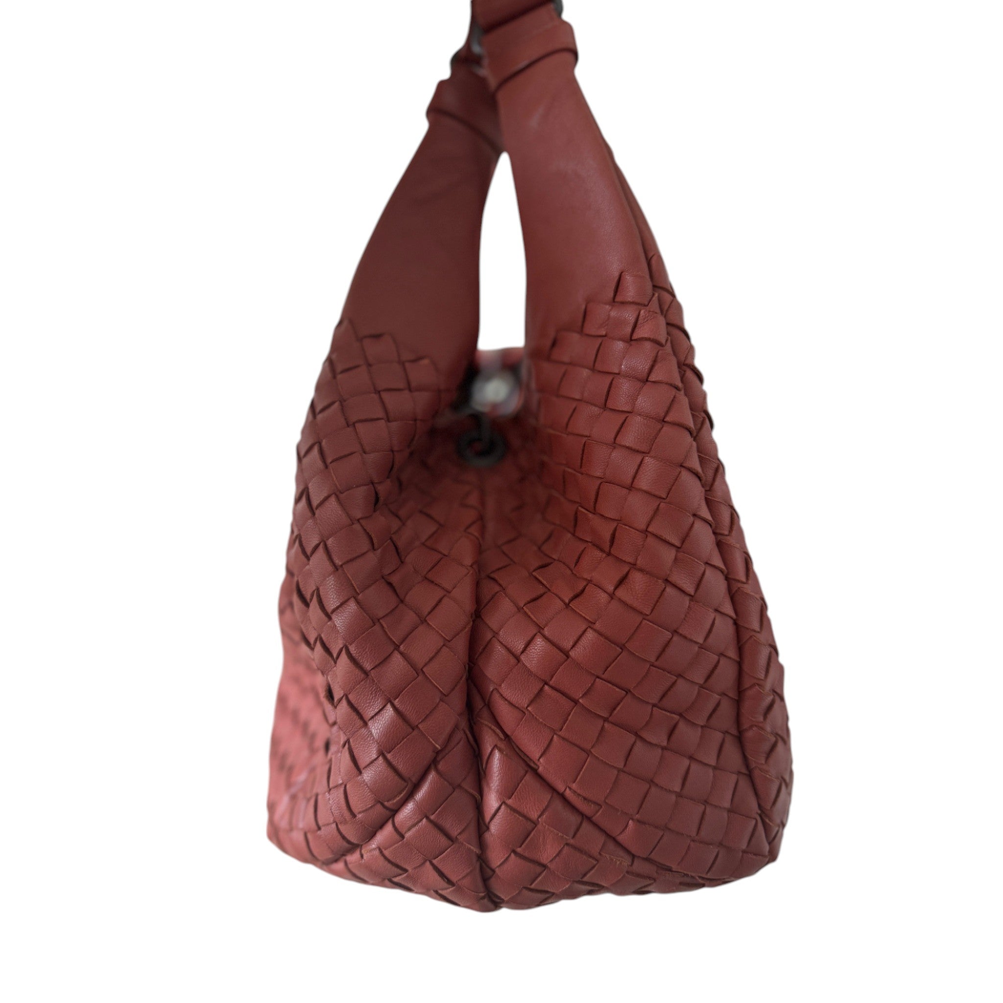 PRE-OWNED Orange Campana Intrecciatto Shoulder Bag