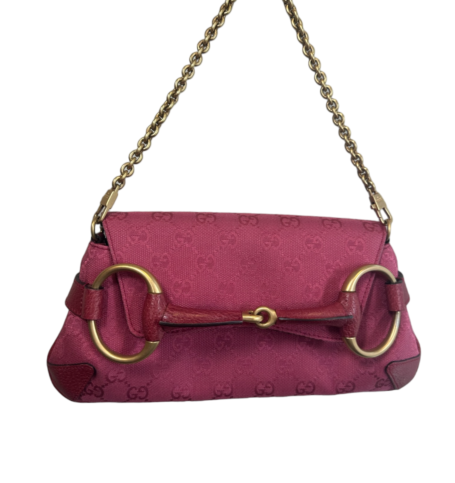 GUCCI - Bolso de mano con motivo Horsebit en color vino