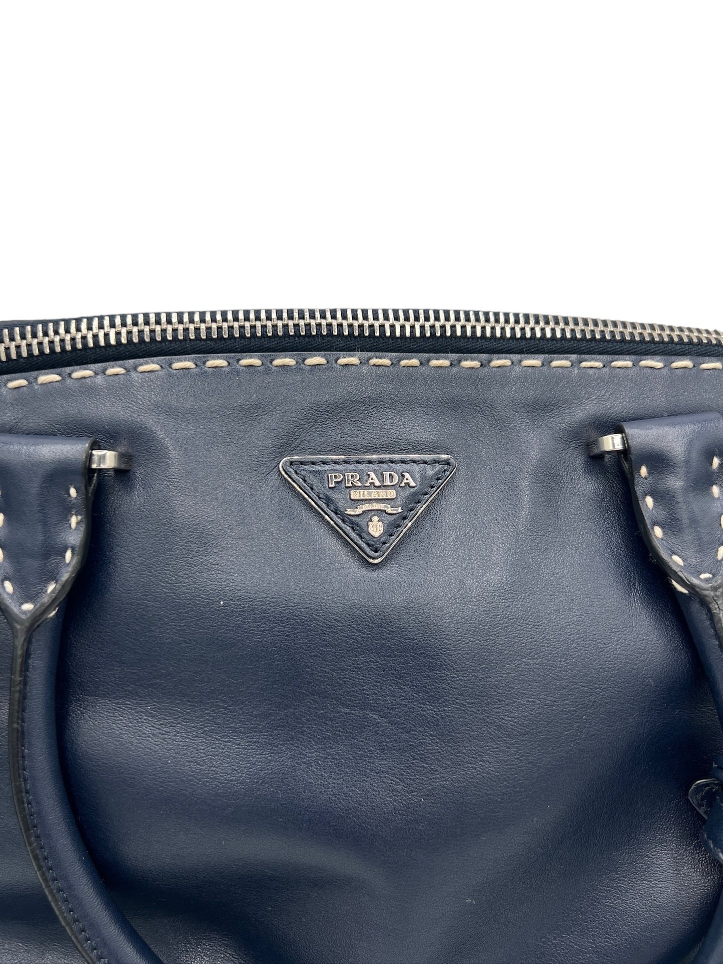 PRADA - Dark Navy Leather Handbag