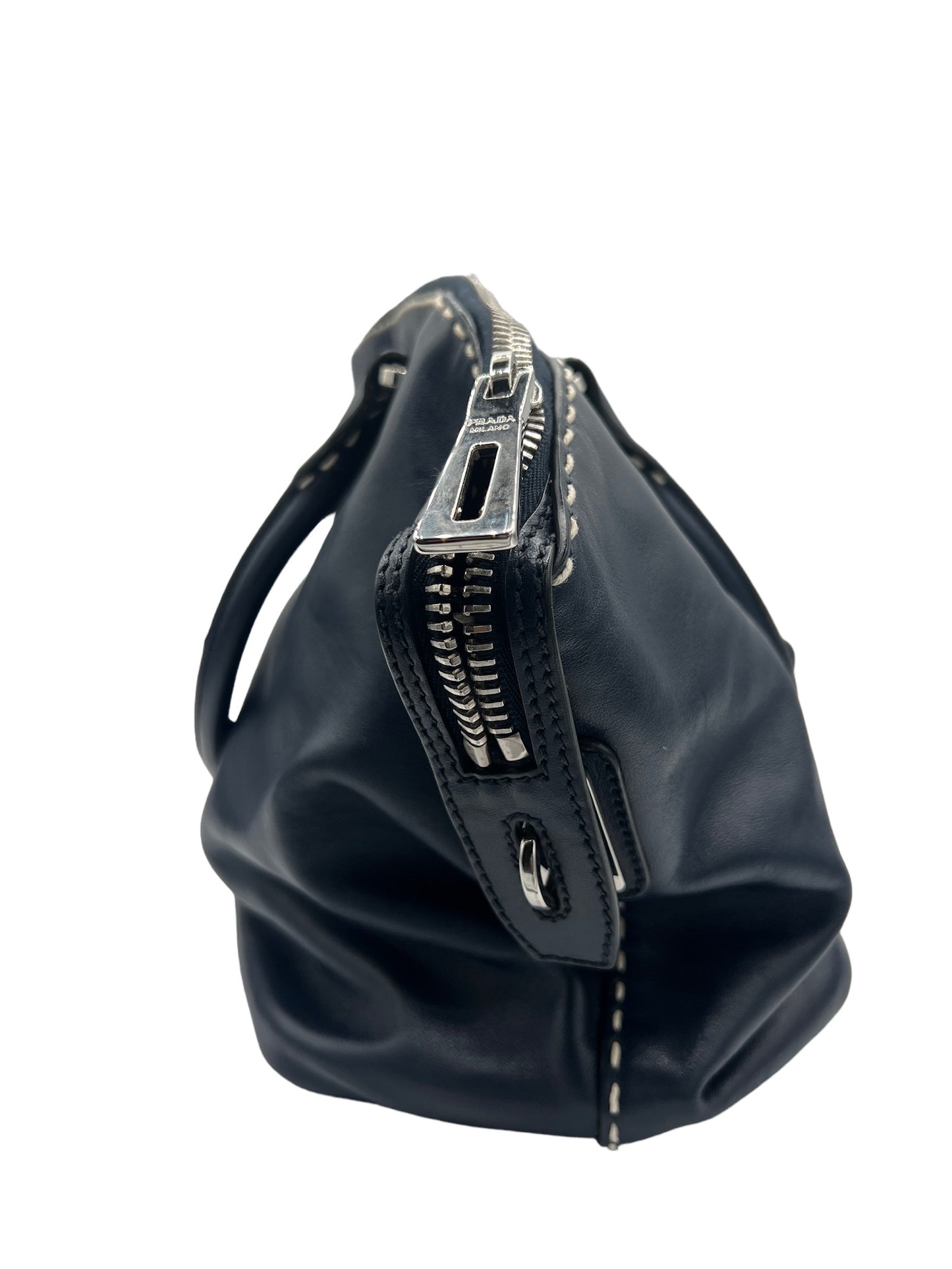 PRADA - Dark Navy Leather Handbag