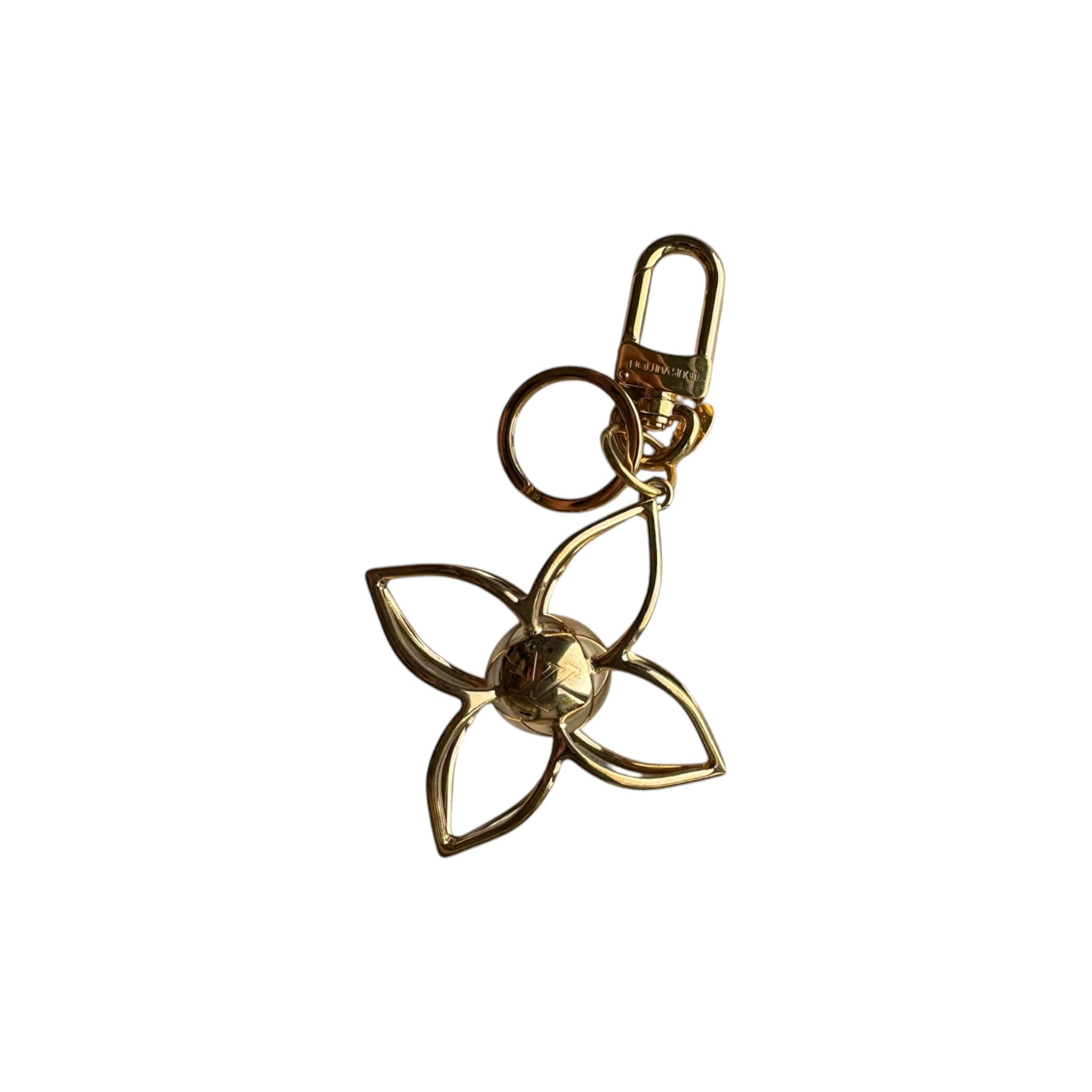 PRE-OWNED LV Gold Flower Bag Charm