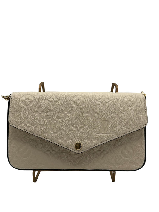 LOUIS VUITTON - Felicie Cream Monogram Empreinte Leather Crossbody Bag