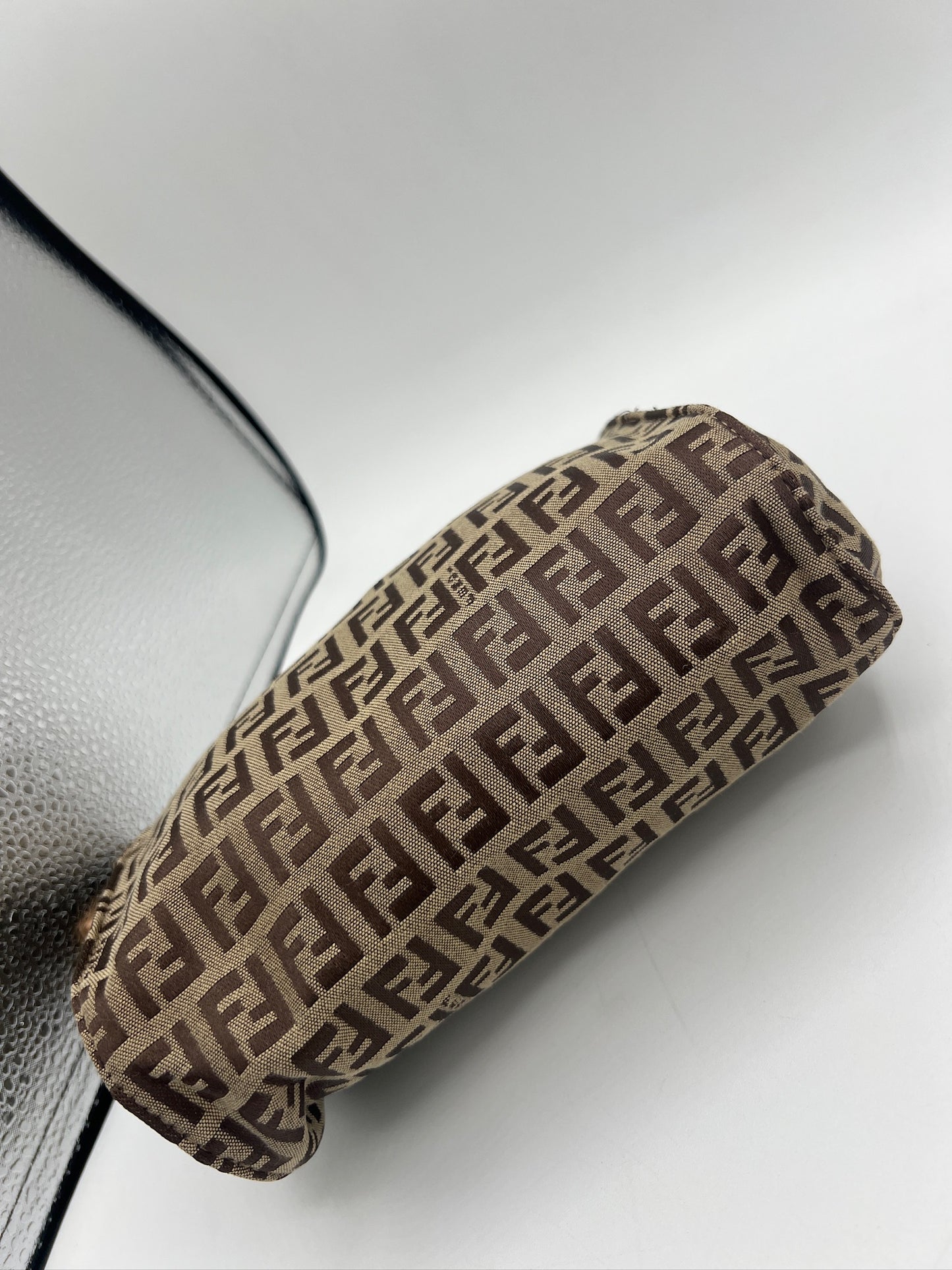 FENDI - Brown Dark Brown Jacquard Leather Pouch