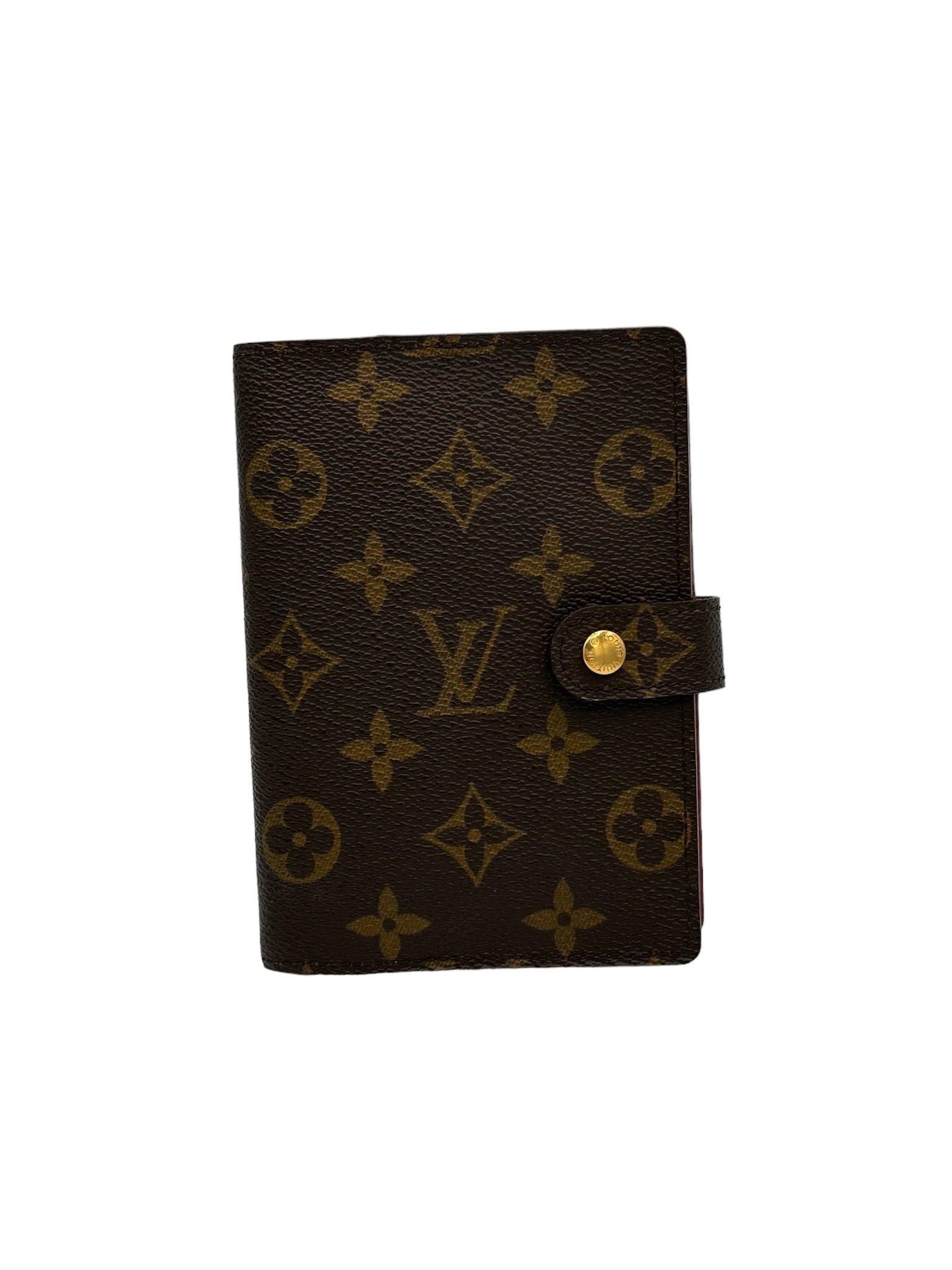 LOUIS VUITTON - Agenda y planificador diario PM con funda de lona y monograma