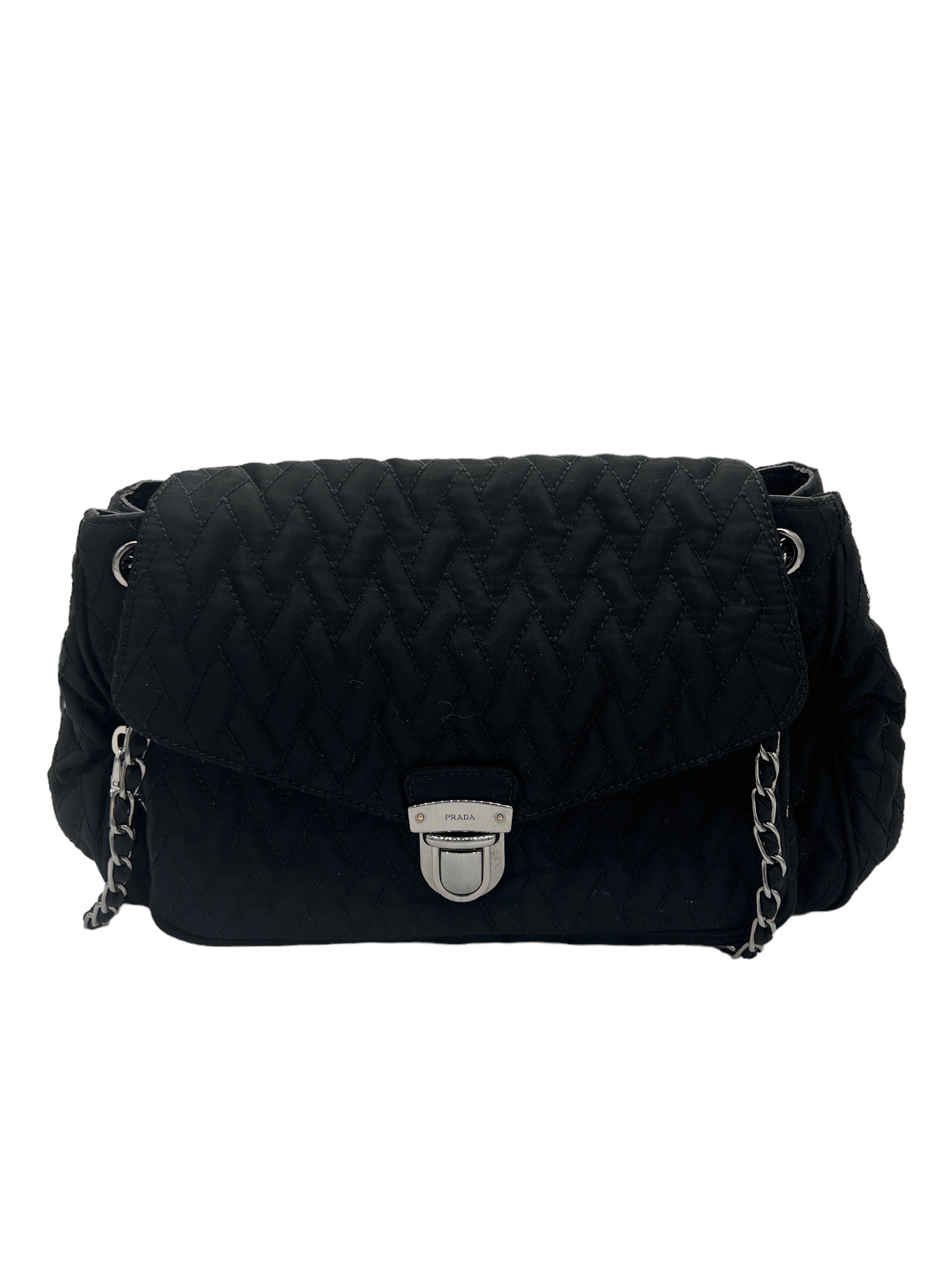 PRADA - Testudo Impact Shoulder Bag Black Nylon