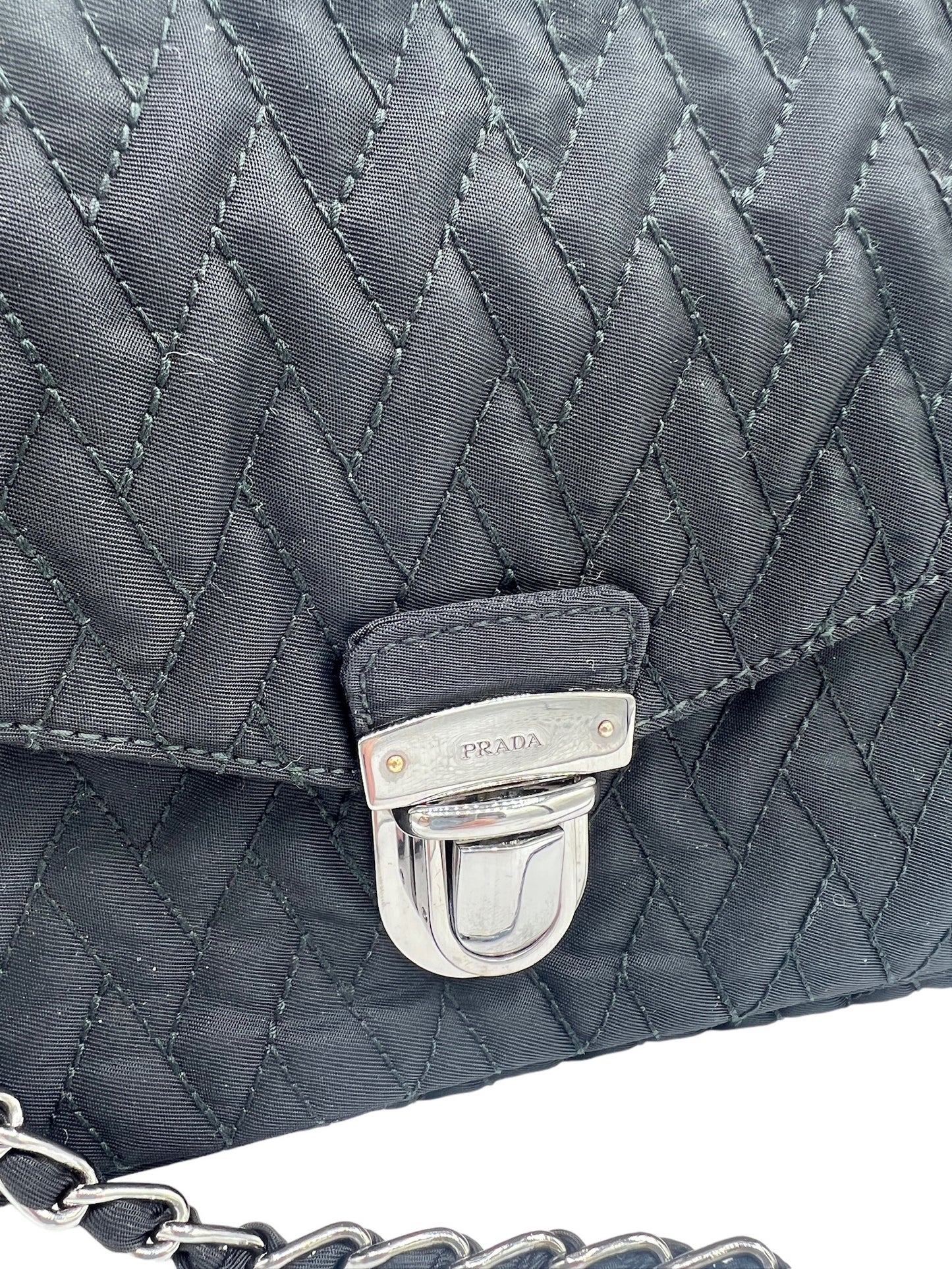 PRADA - Testudo Impact Shoulder Bag Black Nylon