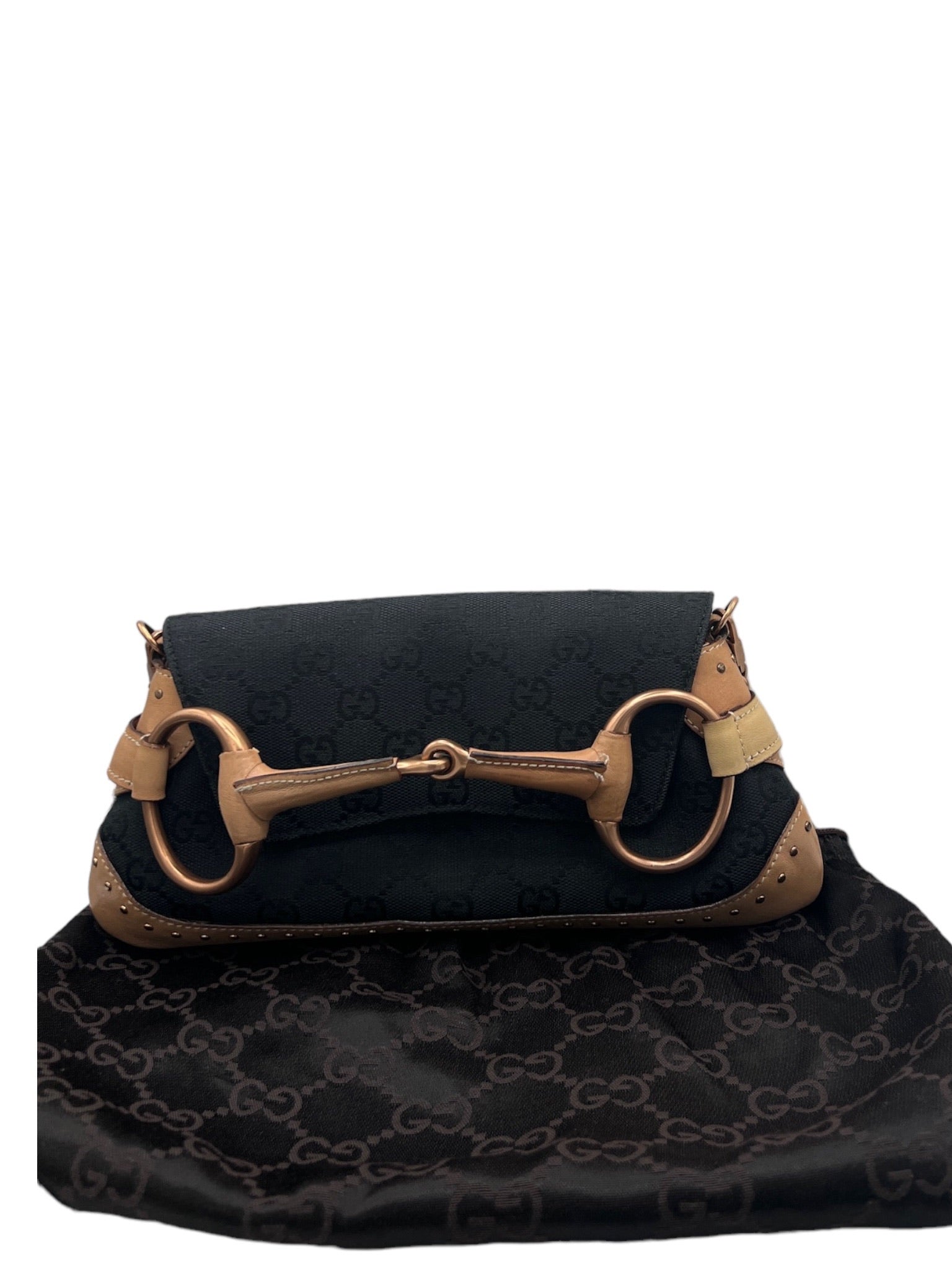 GUCCI - Bolso de mano con diseño GG y bocado de caballo