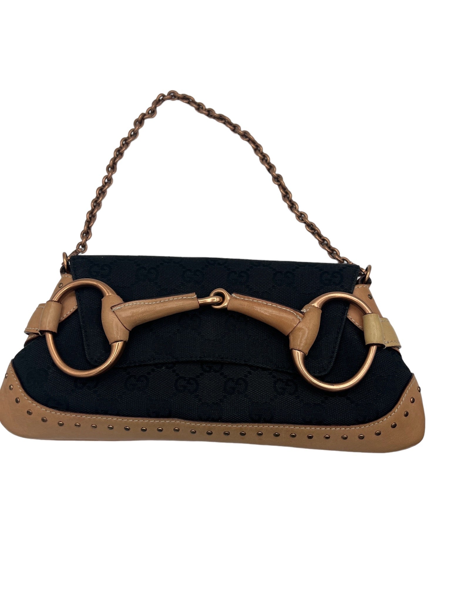 GUCCI - Bolso de mano con diseño GG y bocado de caballo