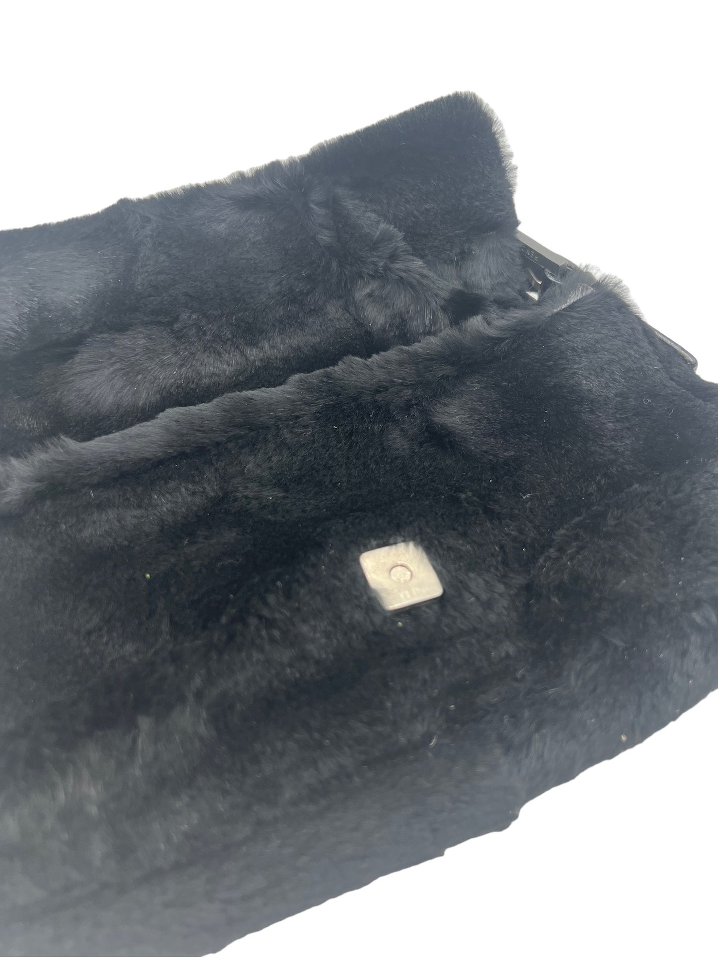 FENDI - Black Fur Baguette Shoulder Bag