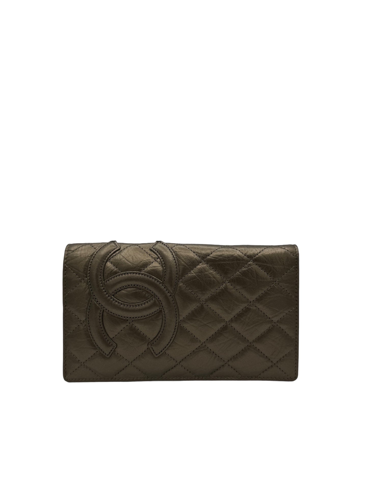 CHANEL - Quilted Leather CC Cambon Bronze Long Wallet